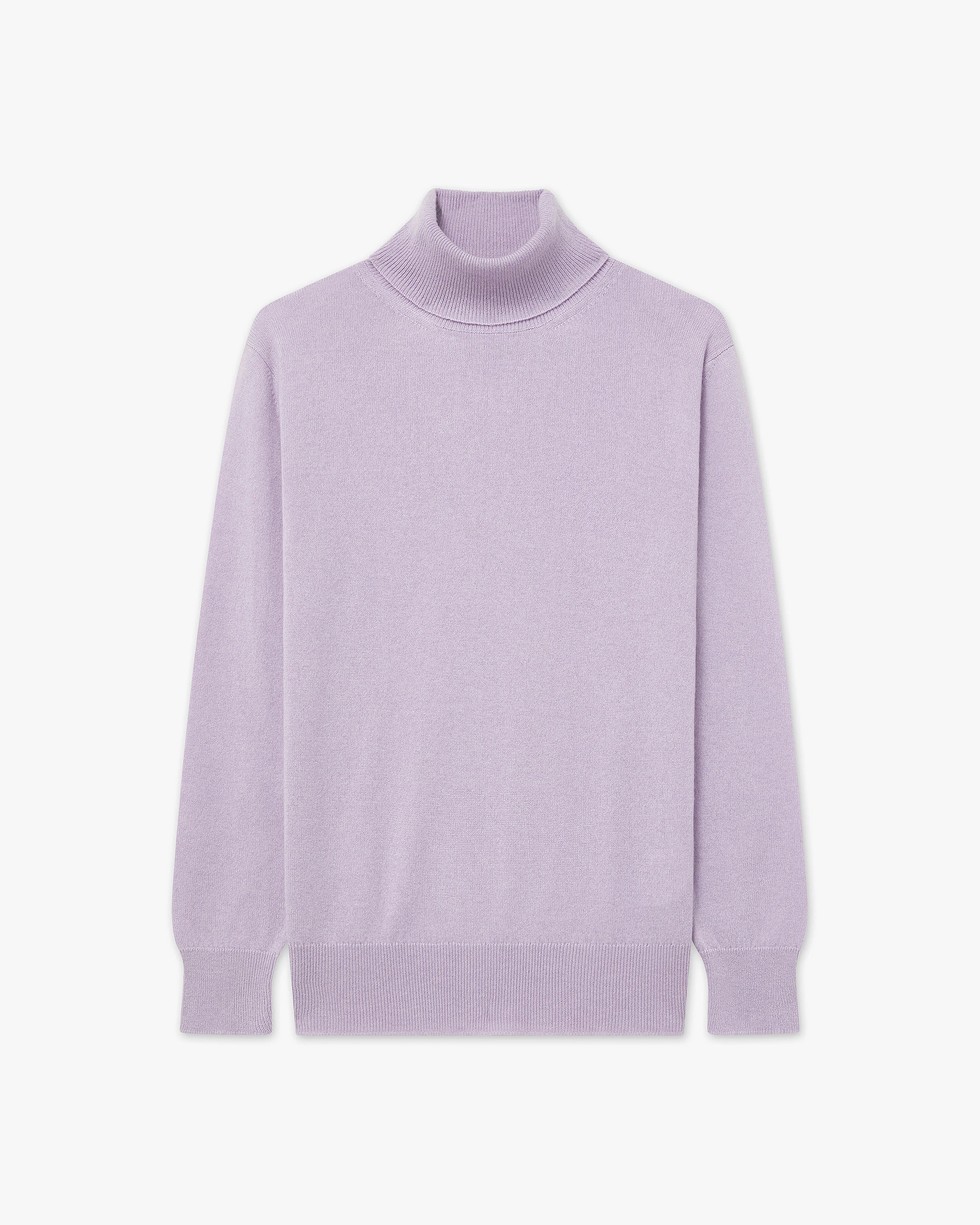 Women's Essential Cashmere Turtleneck Sweater - Lilac | MaisonCashmere