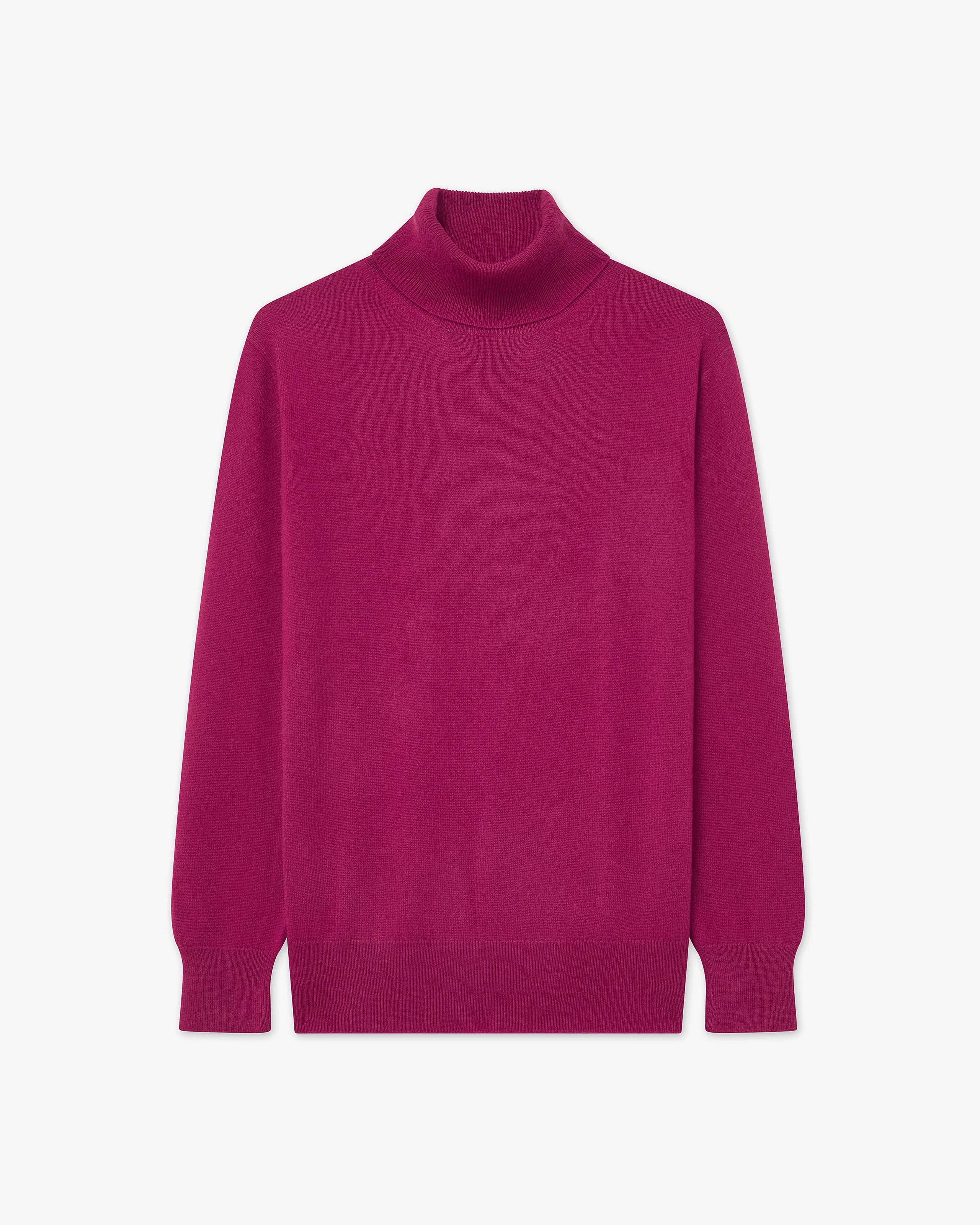 Women's Essential Turtleneck Sweater - Magenta Cashmere