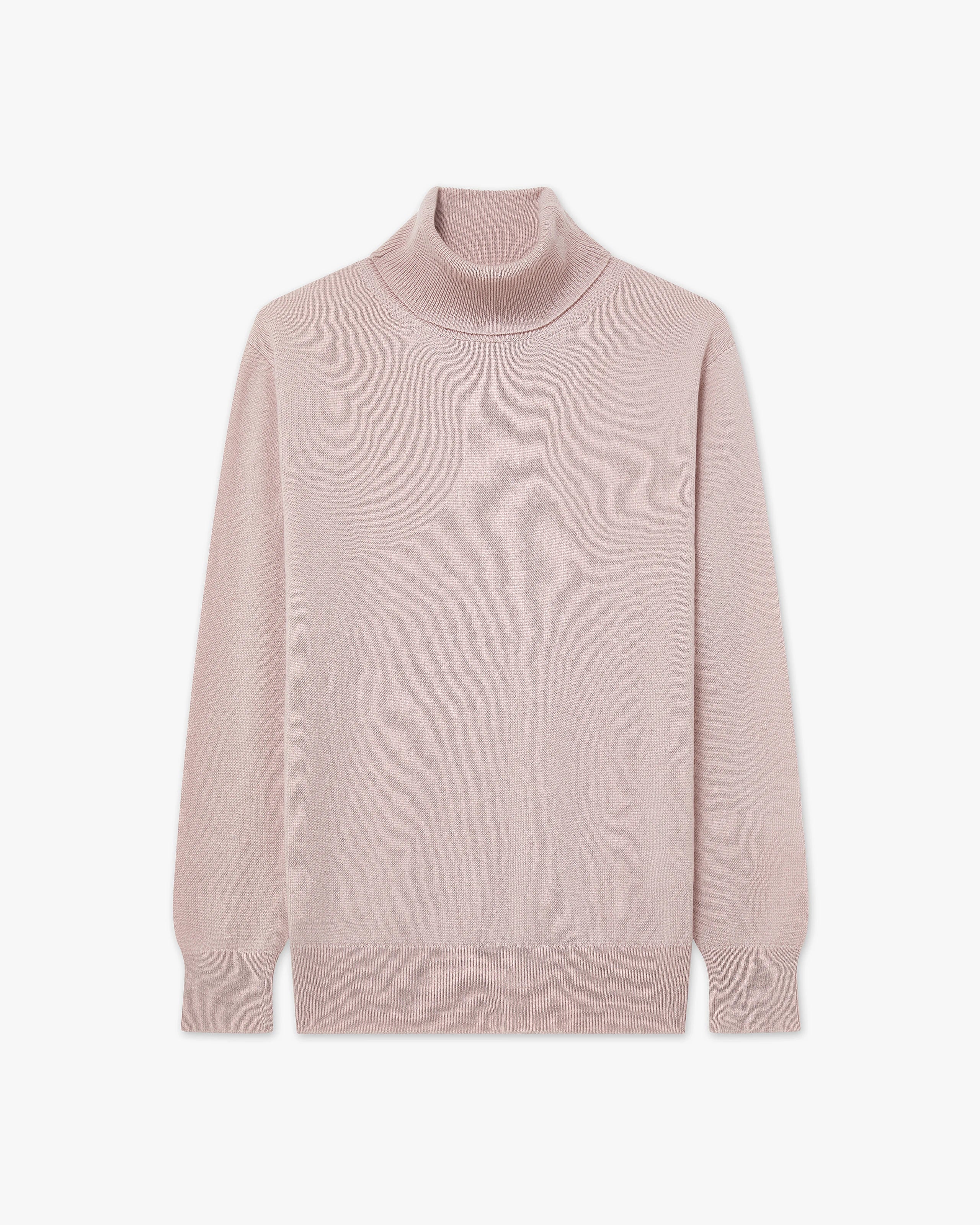 Women's Essential Turtleneck Sweater - Rose Cashmere