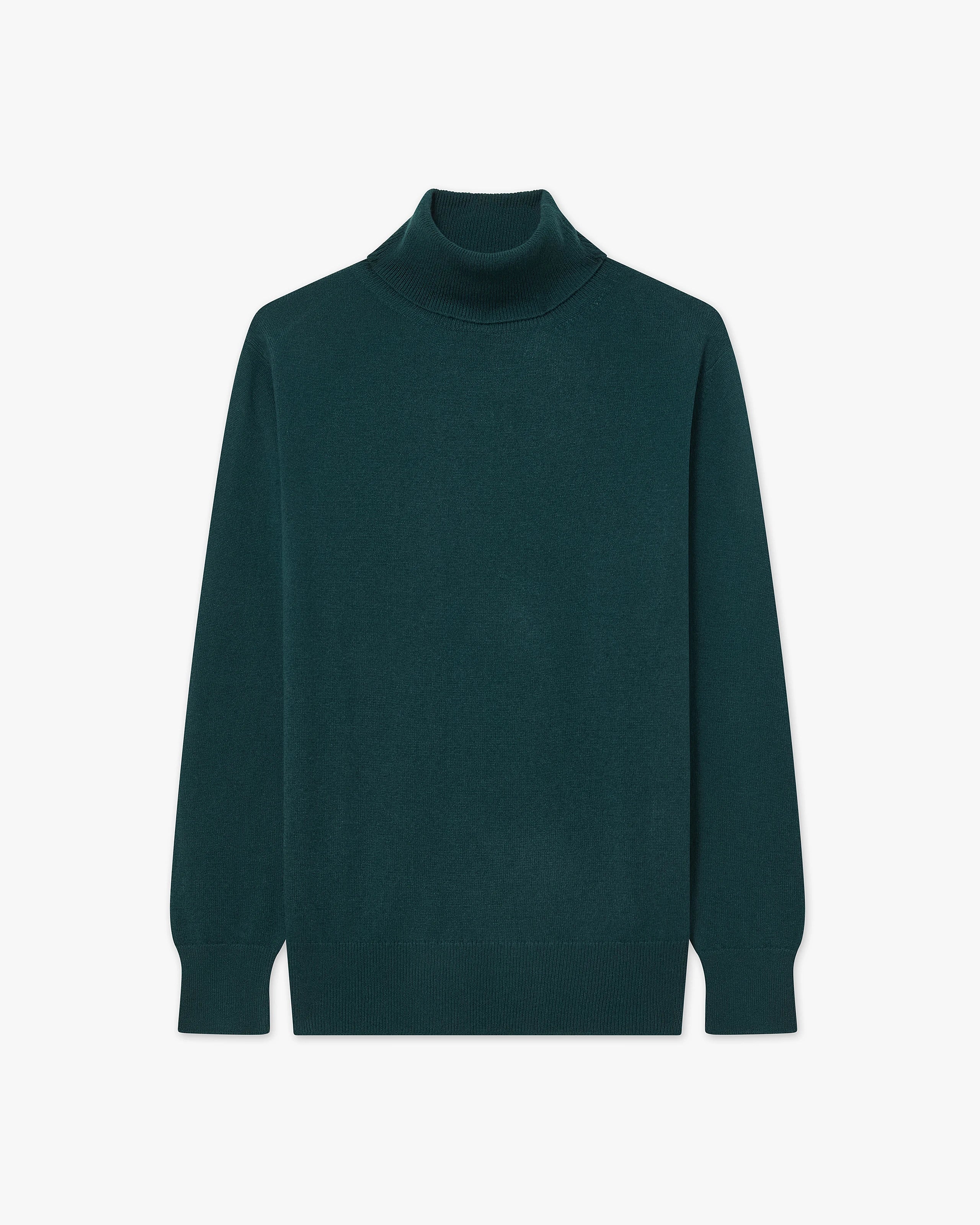 Women's Essential Turtleneck Sweater - Green Cashmere