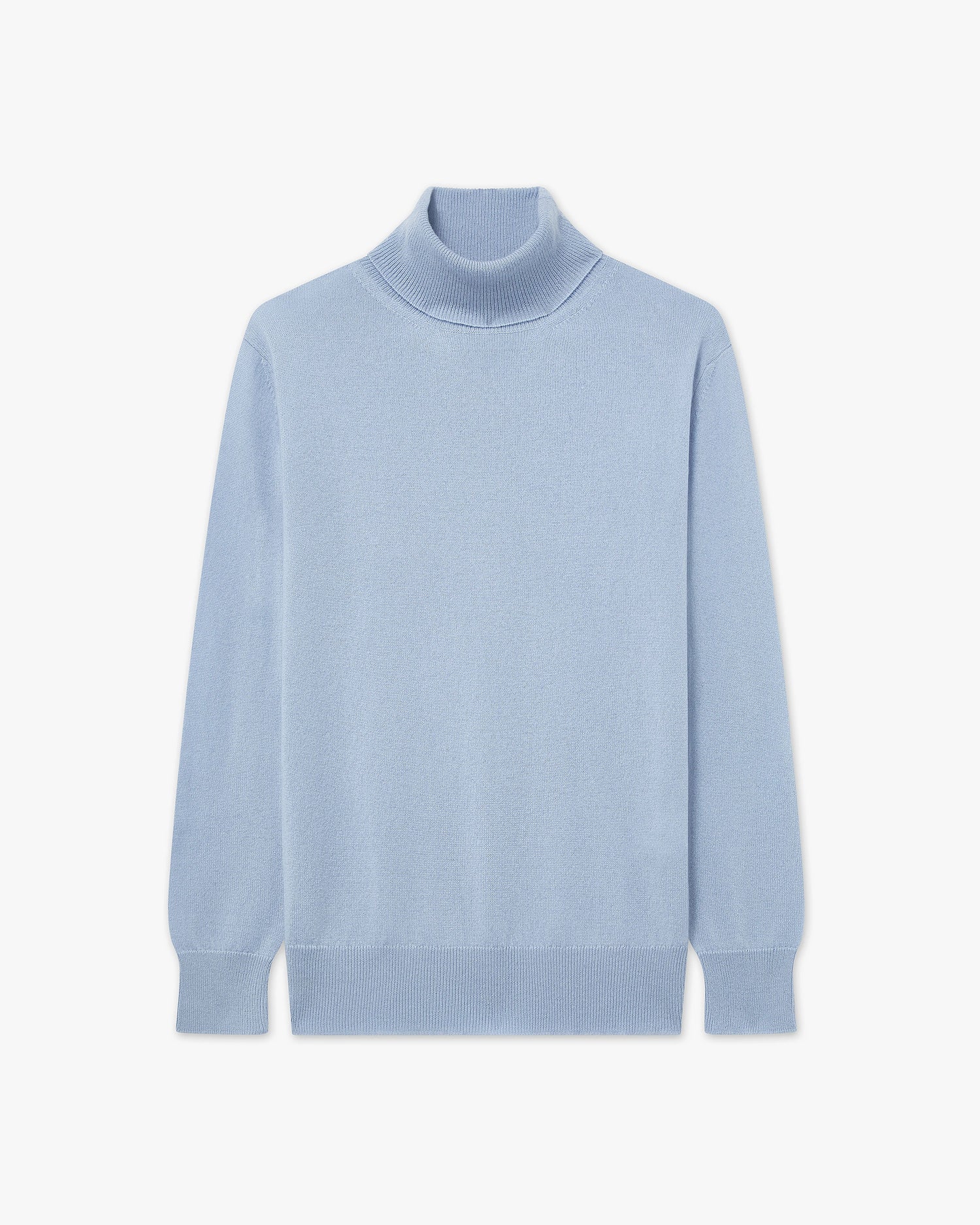 Women's Essential Turtleneck Sweater - Light Blue Cashmere