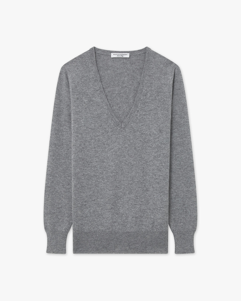 Women's Essential V-Neck Sweater - Medium Grey Cashmere