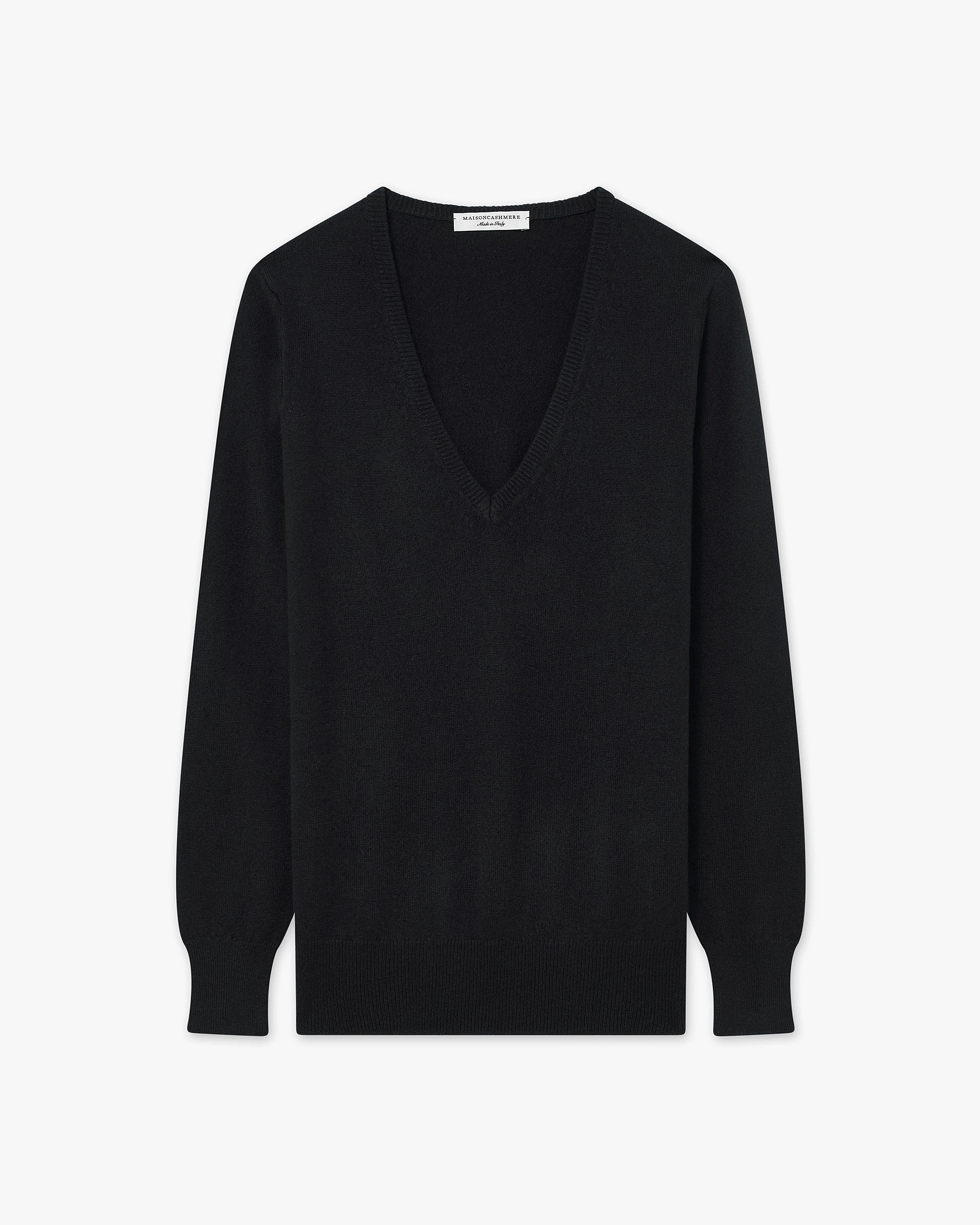 Women's Essential V-Neck Sweater - Black Cashmere