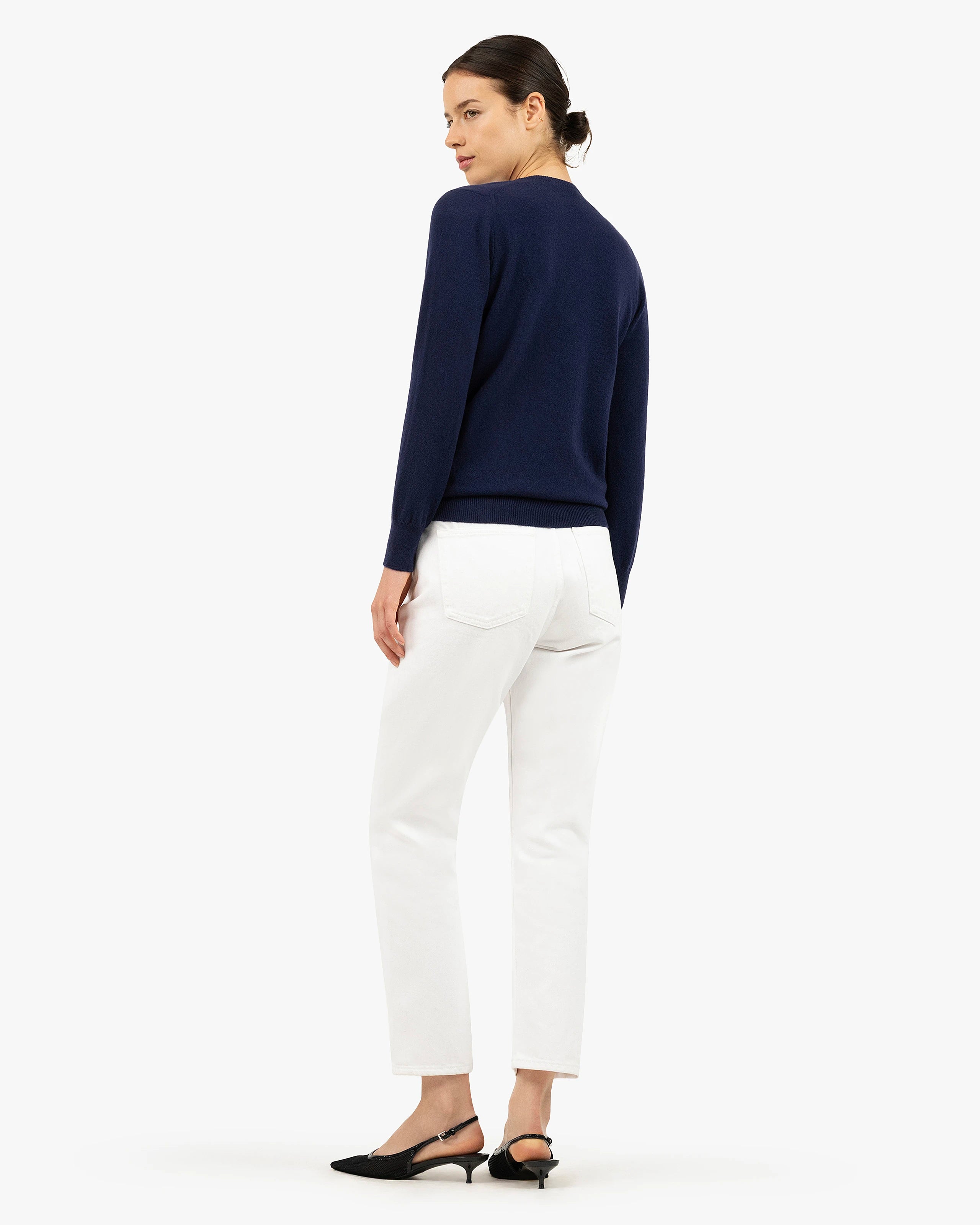Women's Essential V-Neck Sweater - Blue Cashmere