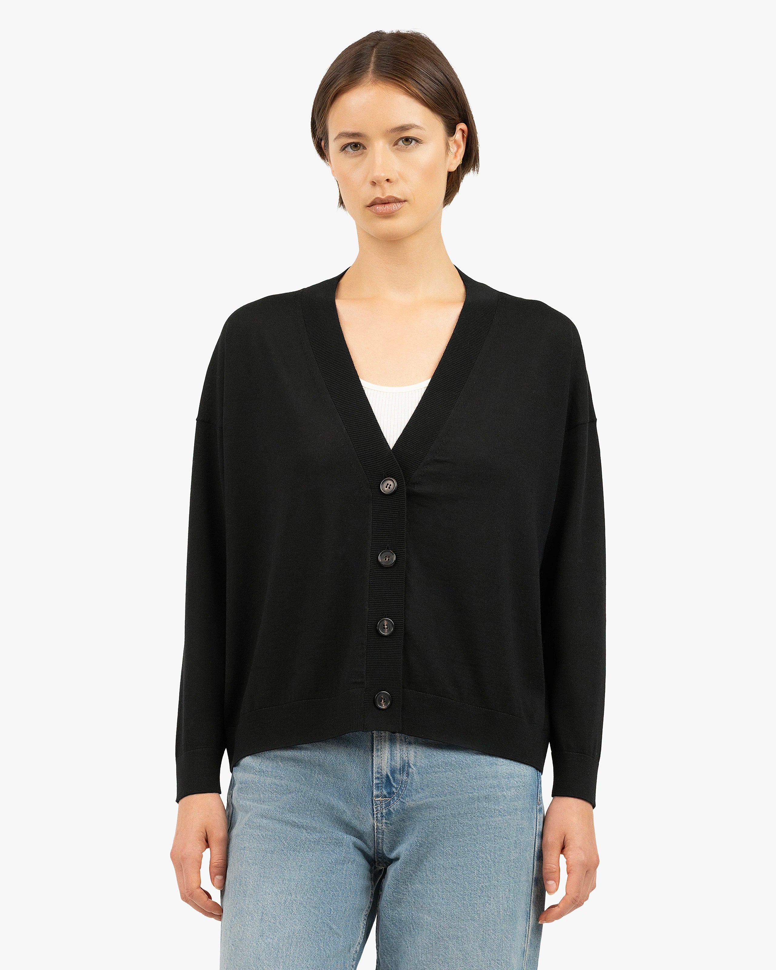 Seraphine Maxi Cardigan - Black Merino Superfine