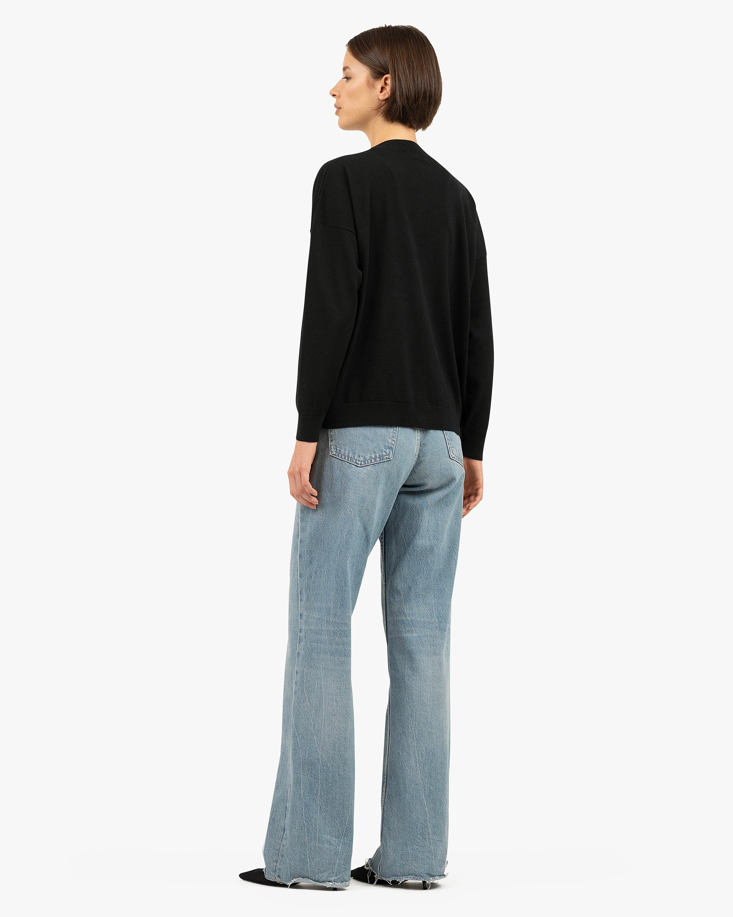 Seraphine Maxi Cardigan - Black Merino Superfine