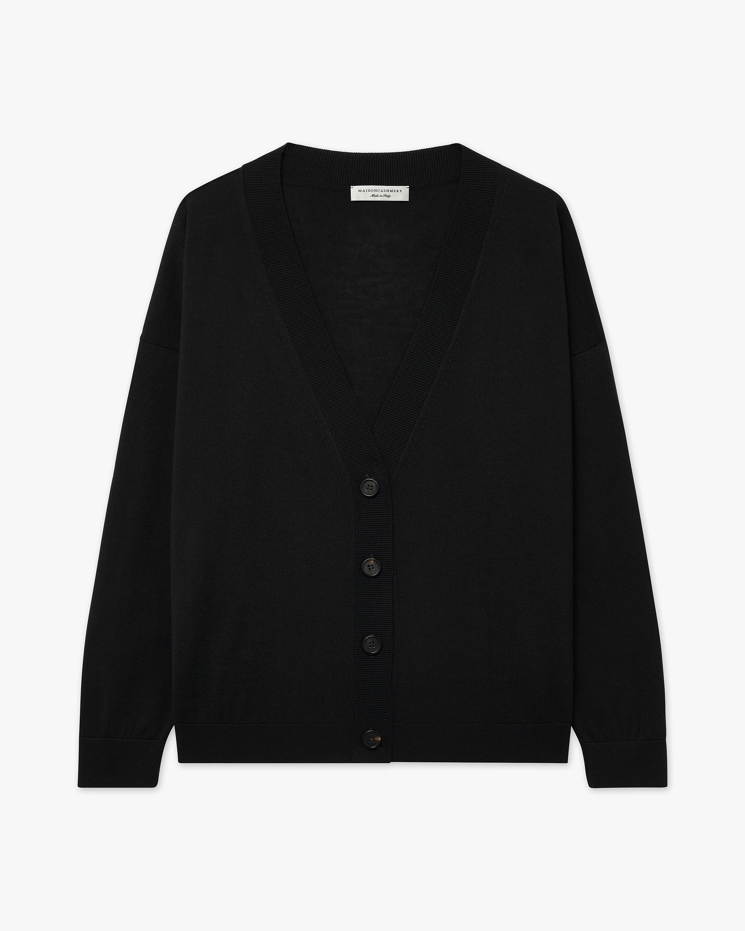 Seraphine Maxi Cardigan - Black Merino Superfine