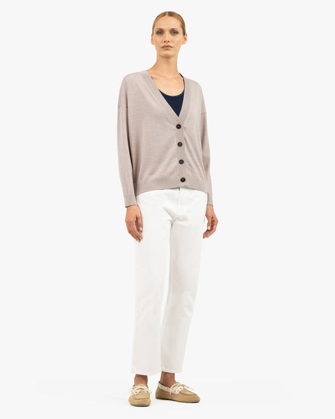 Seraphine Maxi Cardigan - Beige Merino Superfine