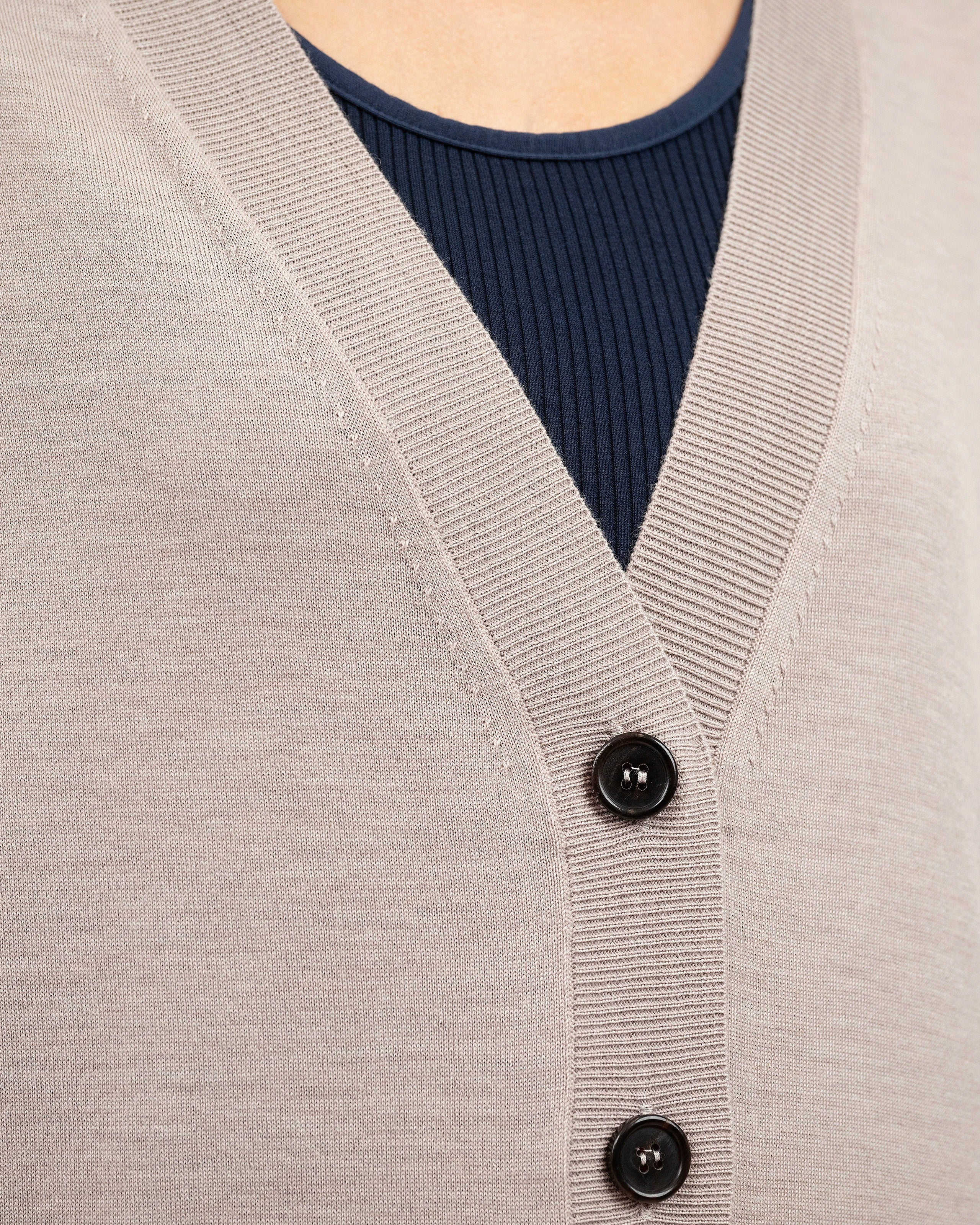 Seraphine Maxi Cardigan - Beige Merino Superfine