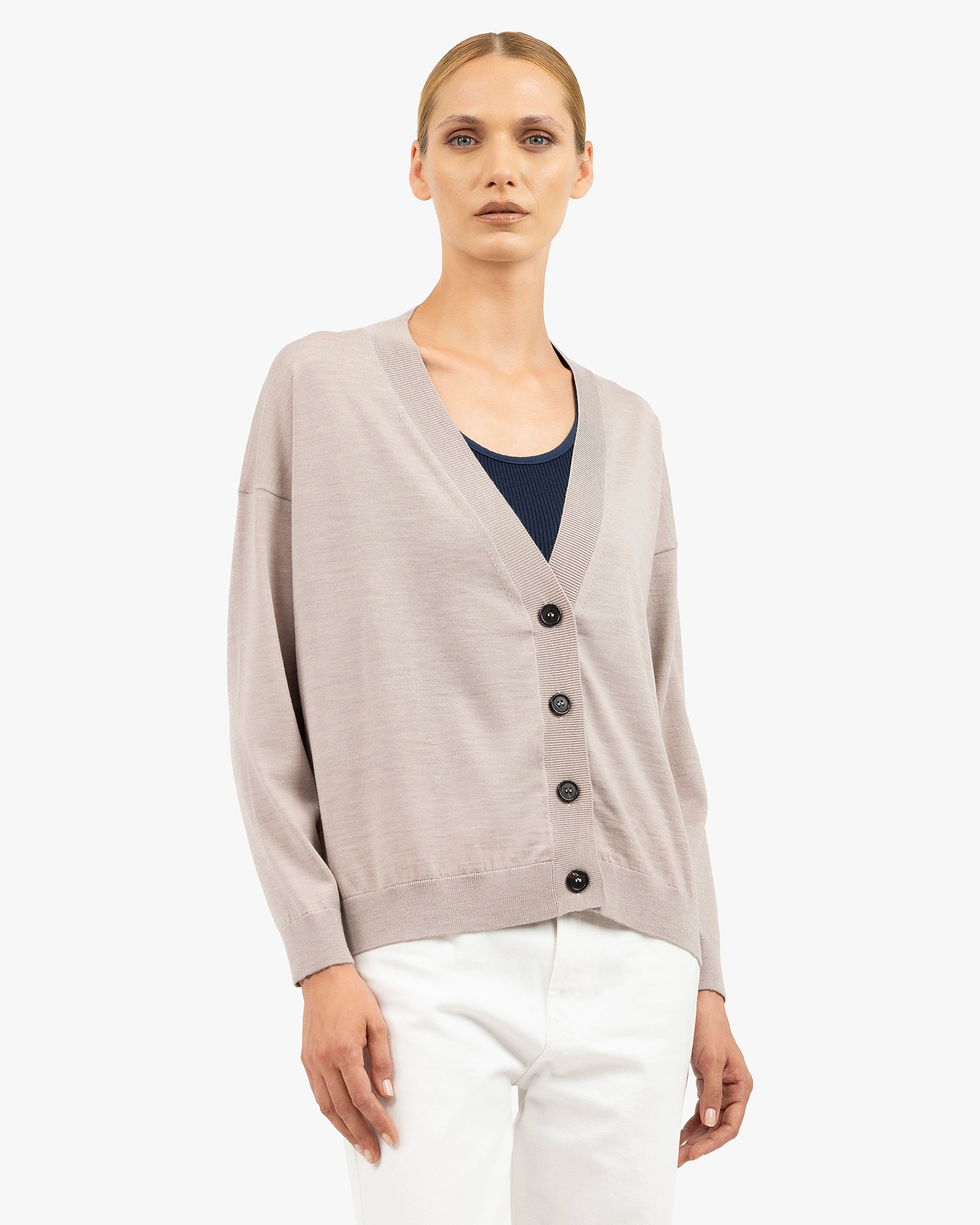 Seraphine Maxi Cardigan - Beige Merino Superfine