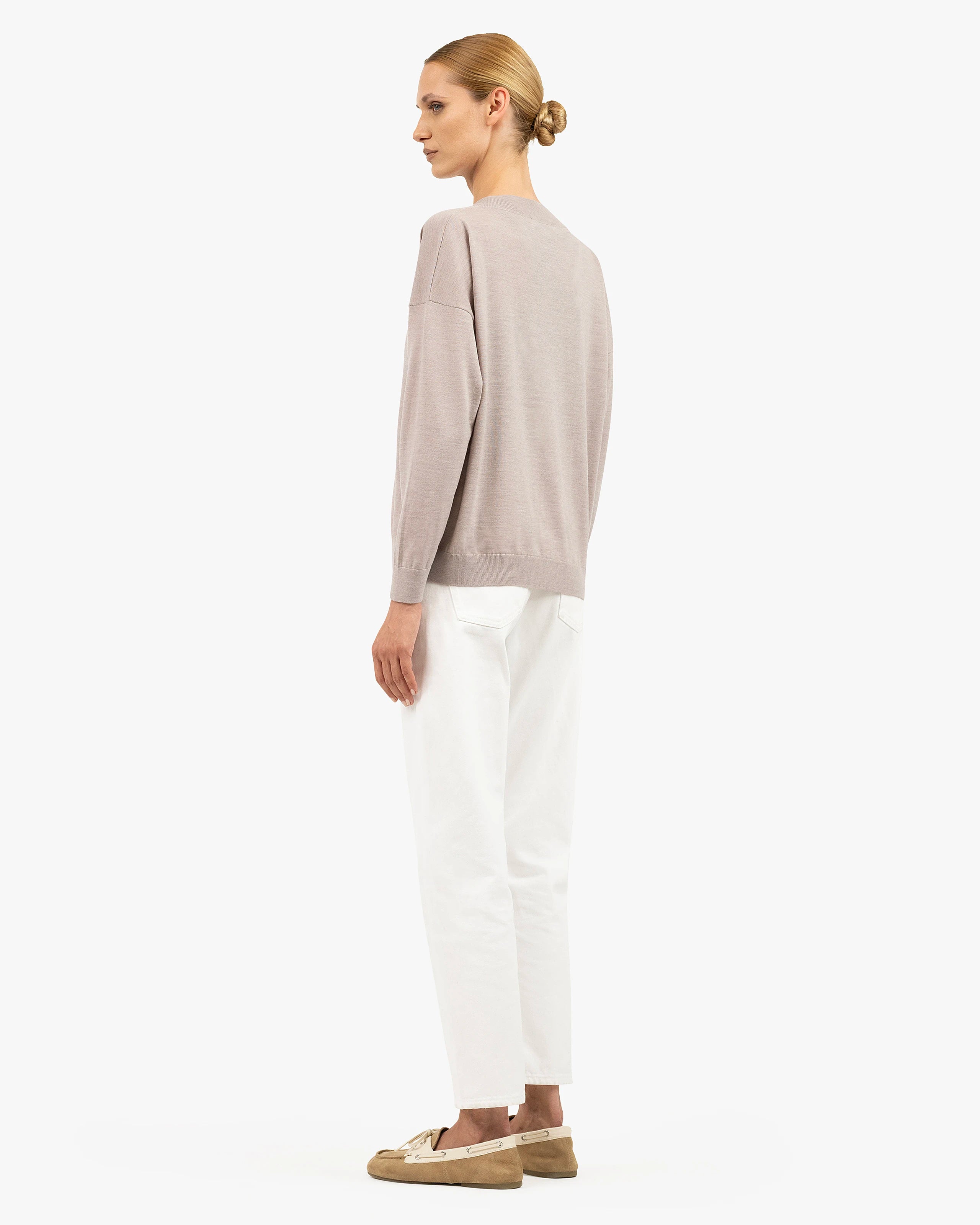 Seraphine Maxi Cardigan - Beige Merino Superfine