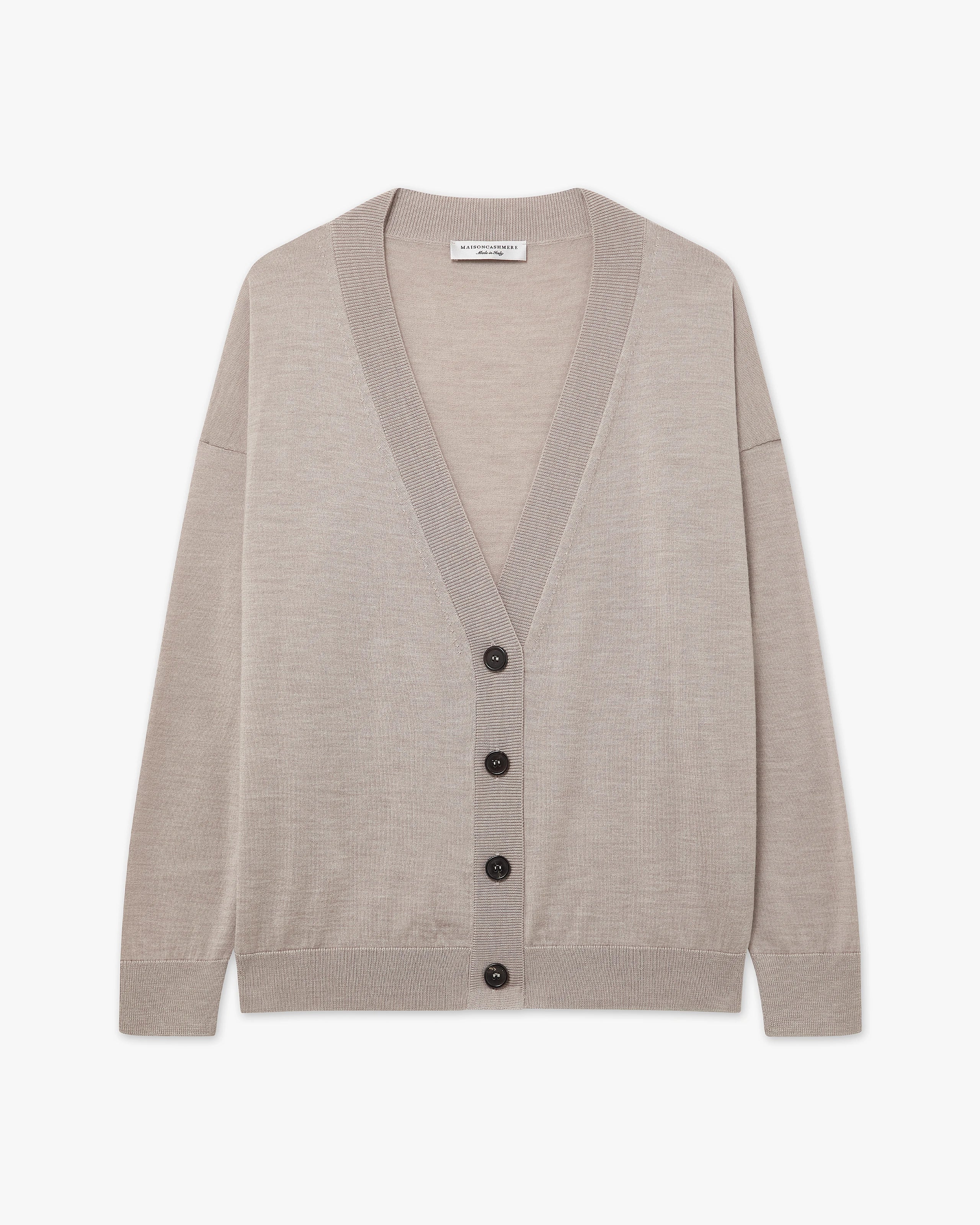 Seraphine Maxi Cardigan - Beige Merino Superfine