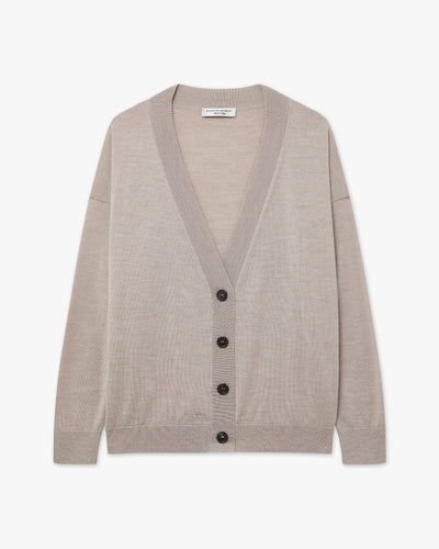 Seraphine Maxi Cardigan - Beige Merino Superfine