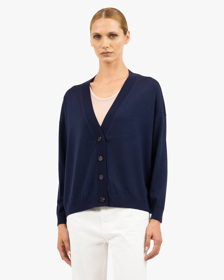 Seraphine Maxi Cardigan - Blue Merino Superfine