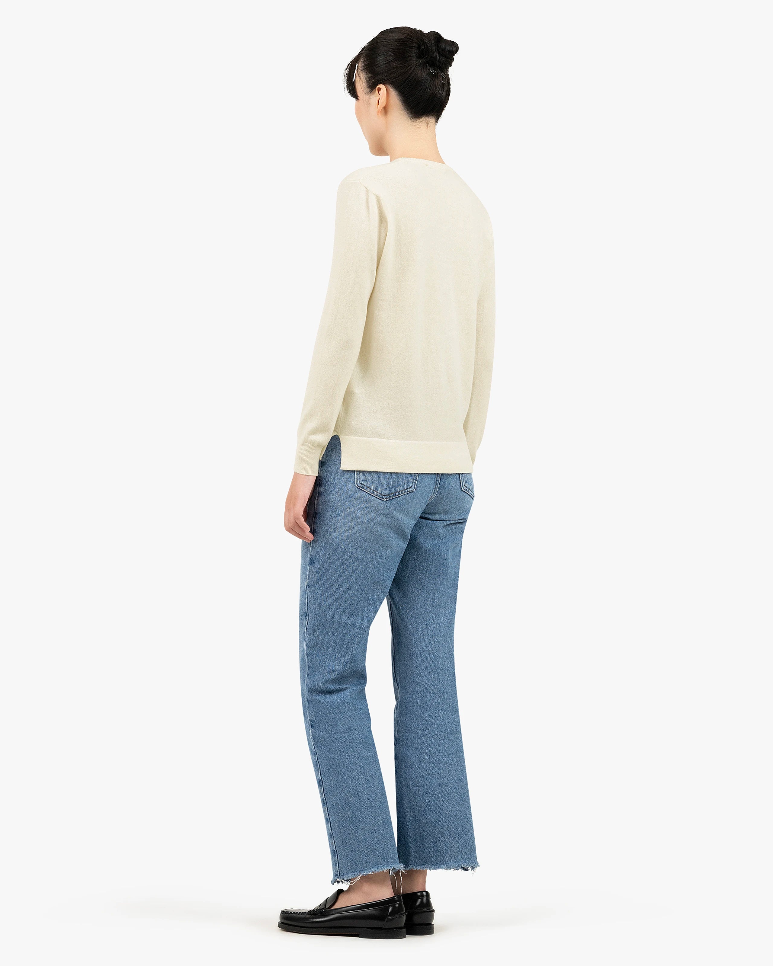 Women's Florenz V-Neck Sweater - White Cashmere