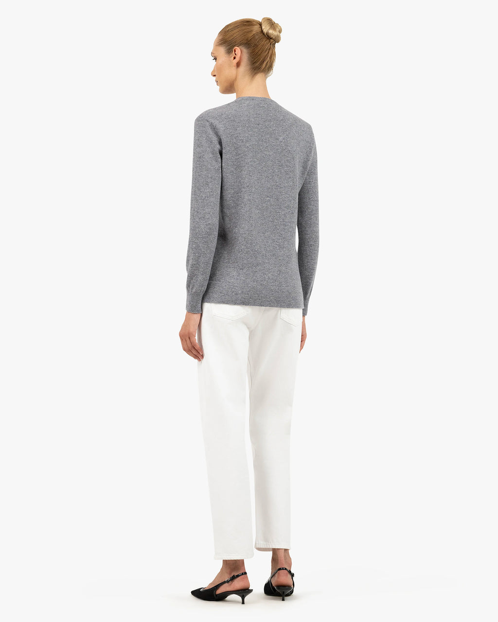 Women's Florenz V-Neck Sweater - Medium Grey Cashmere