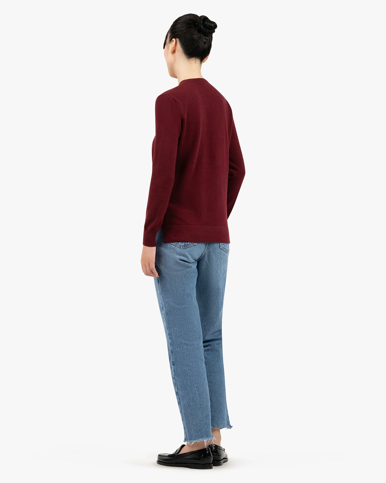 Women's Florenz V-Neck Sweater - Bordeaux Cashmere