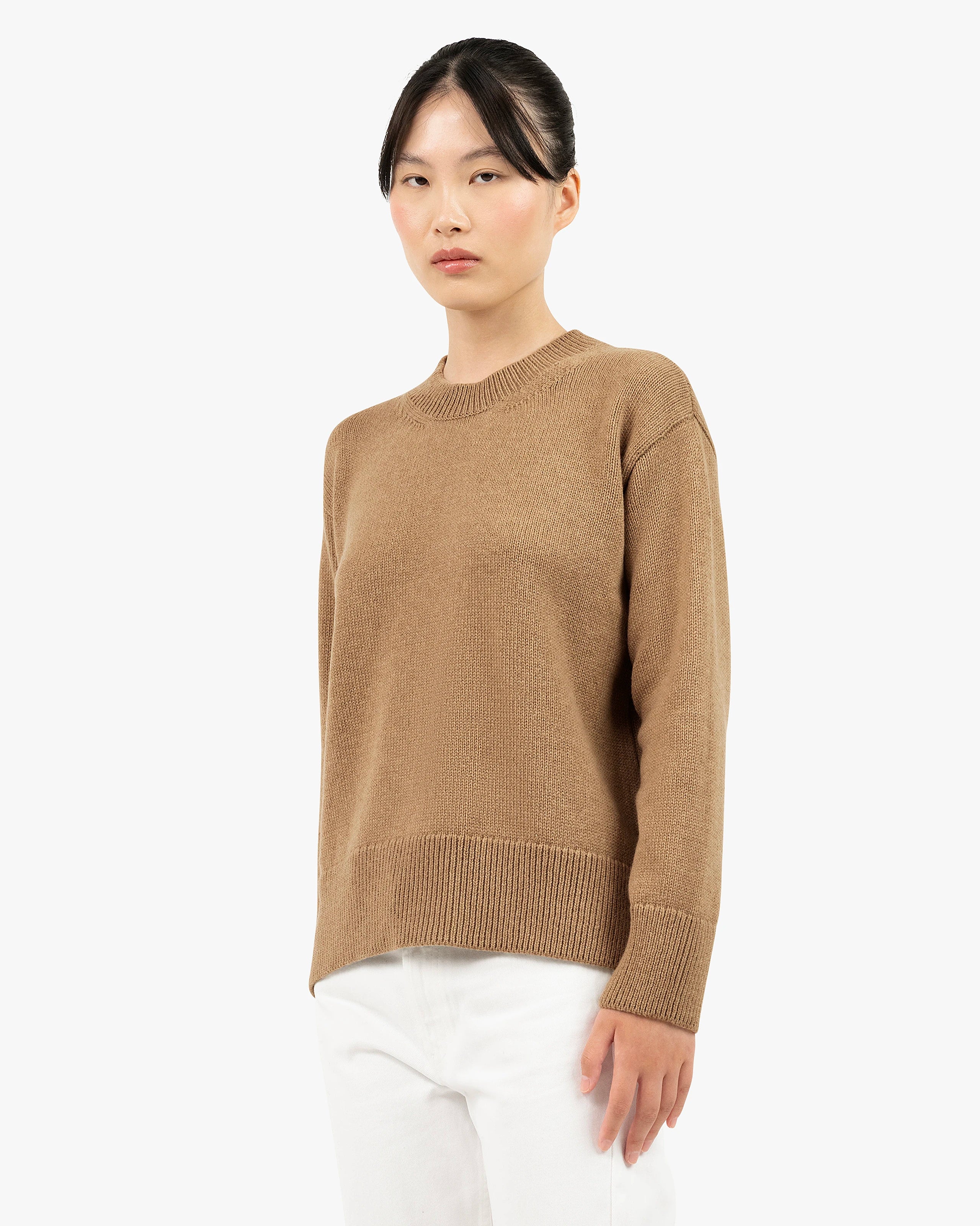 Women's Funes Crew Neck Sweater - Hazelnut Merino