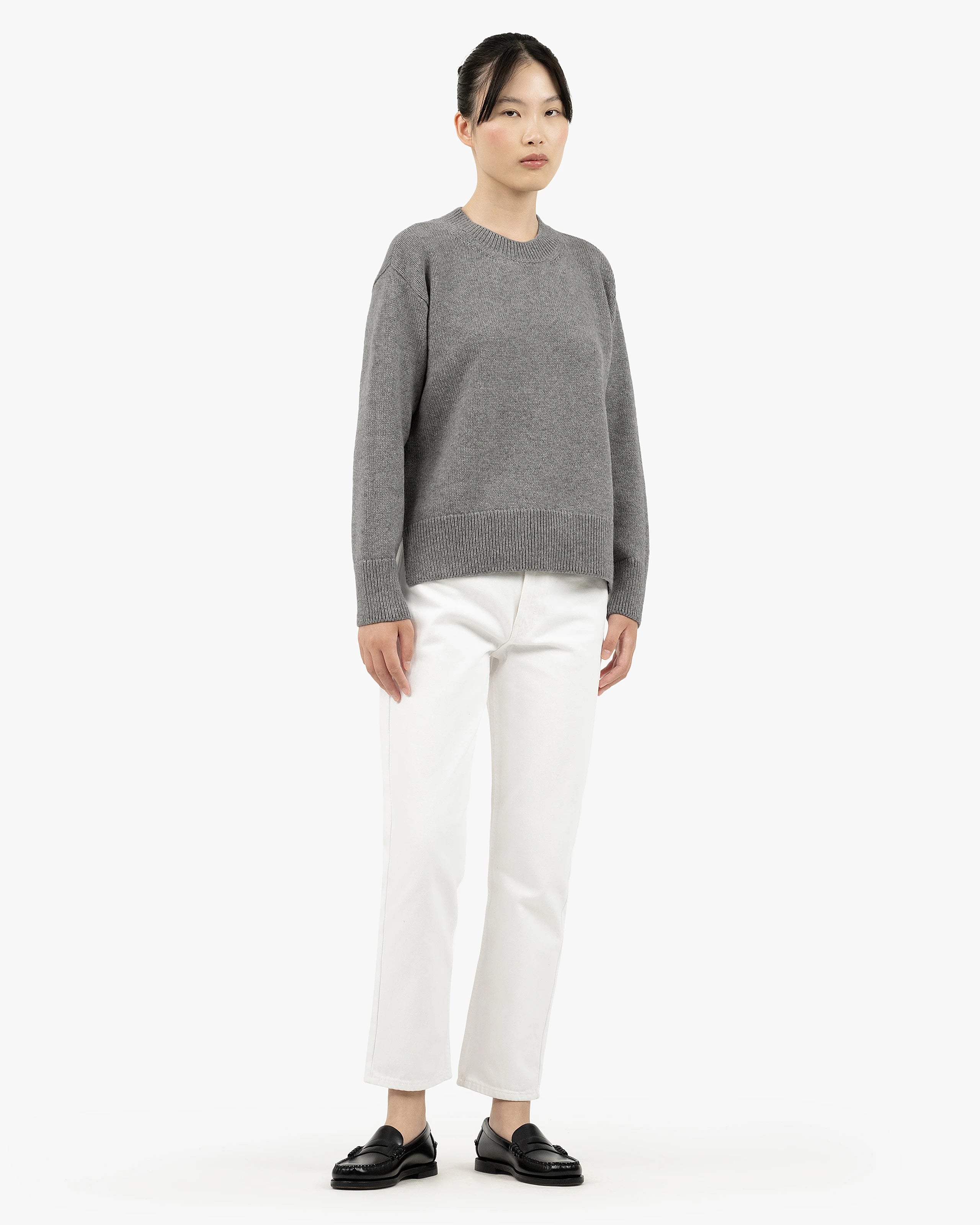 Women's Funes Crew Neck Sweater - Grey Merino