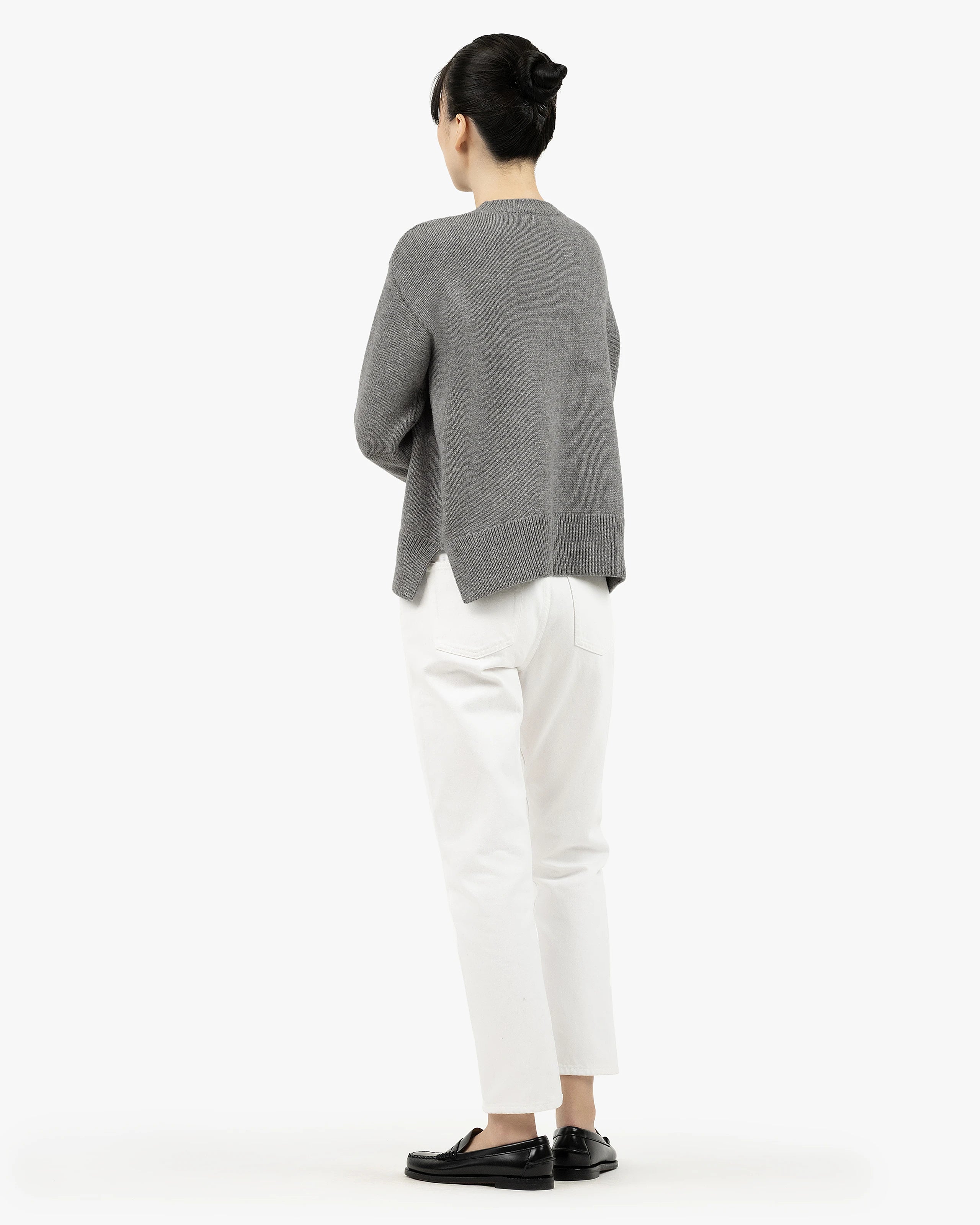 Women's Funes Crew Neck Sweater - Grey Merino