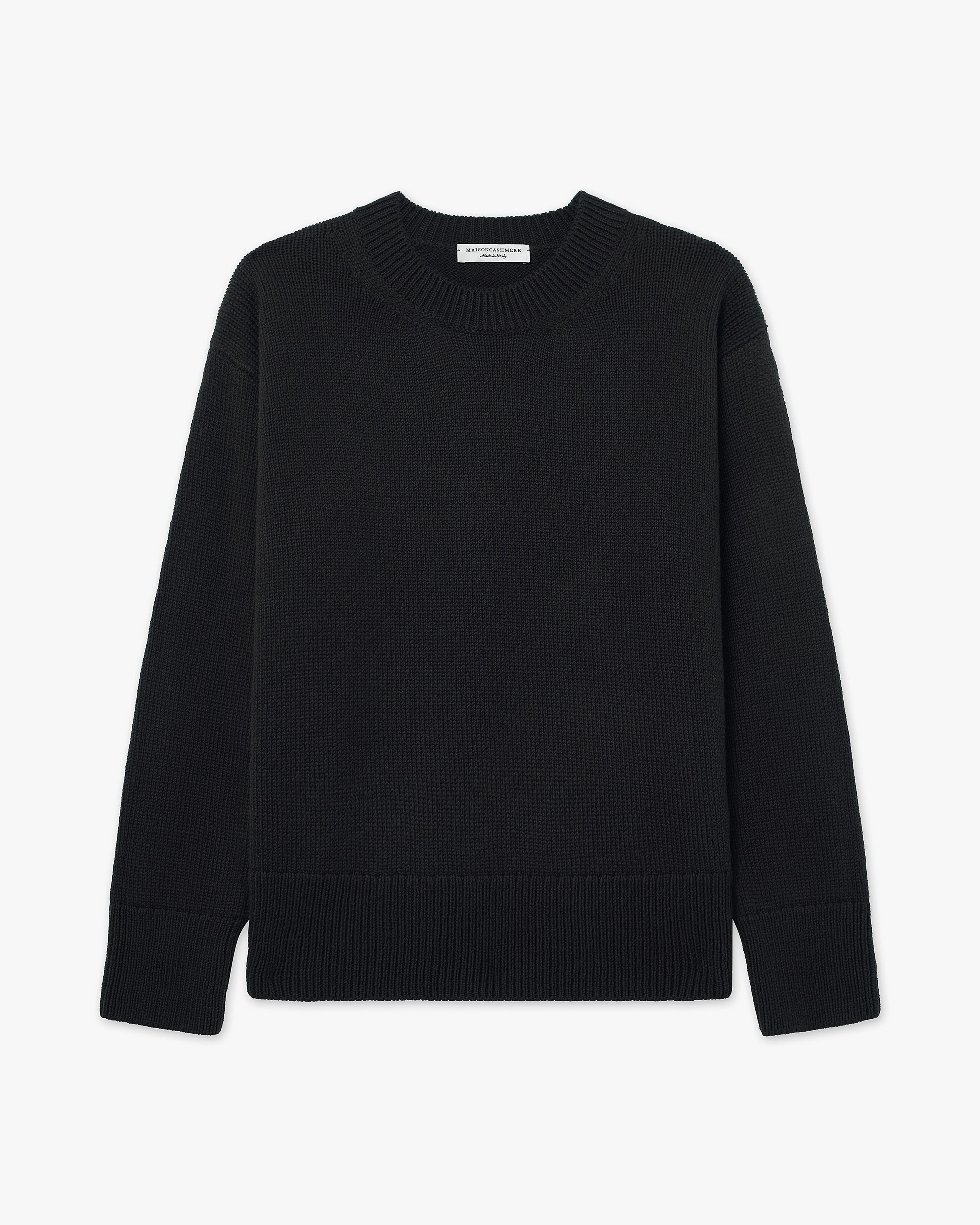Women's Funes Crew Neck Sweater - Black Merino