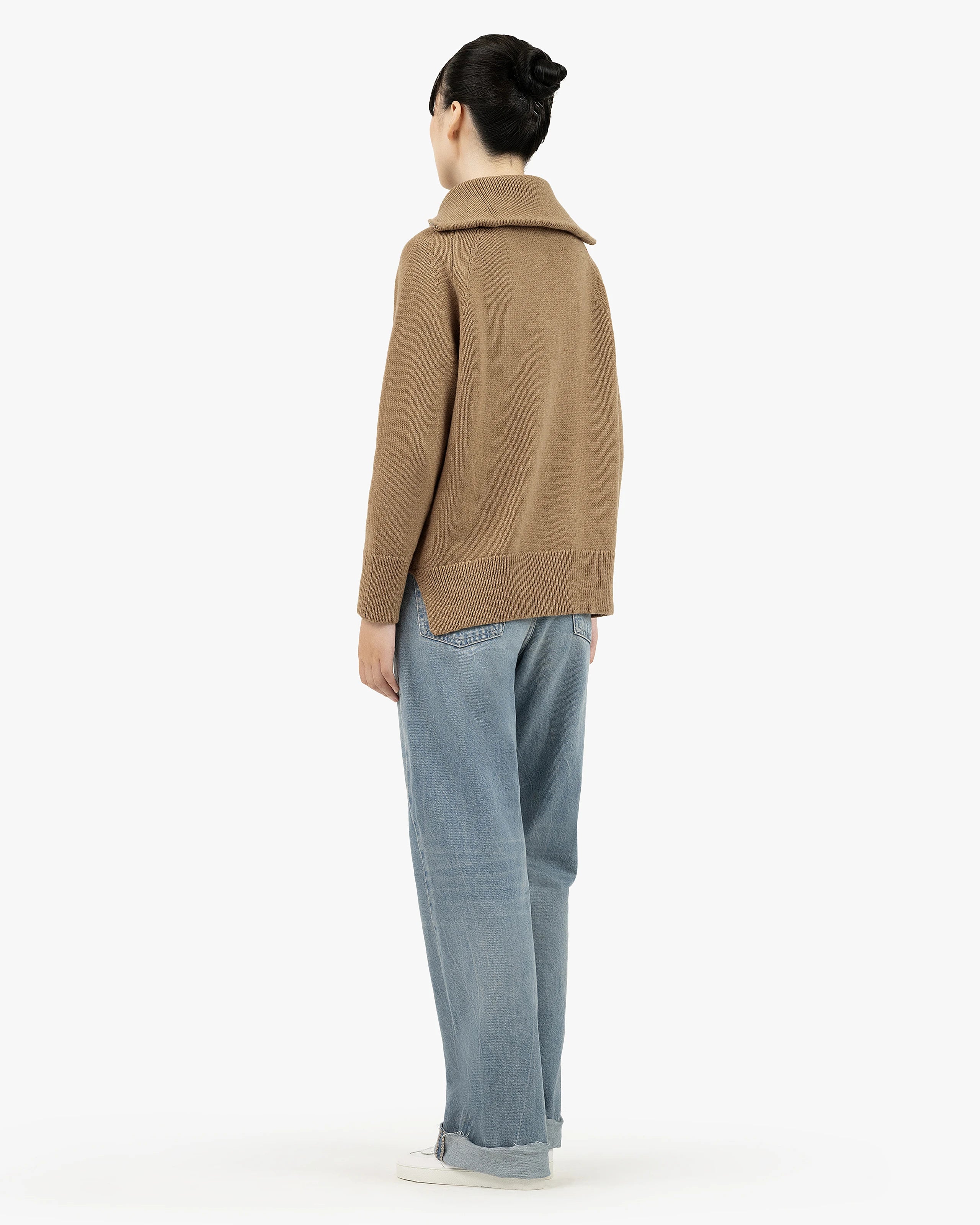 Women's Funes Zip Sweater - Hazelnut Merino
