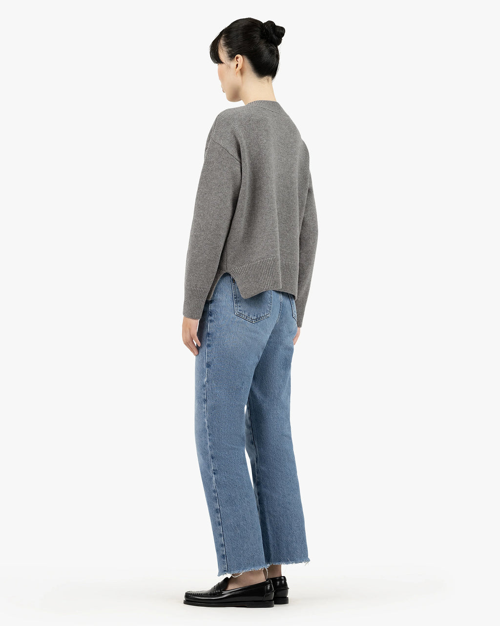 Women's Funes V-Neck Sweater - Grey Merino