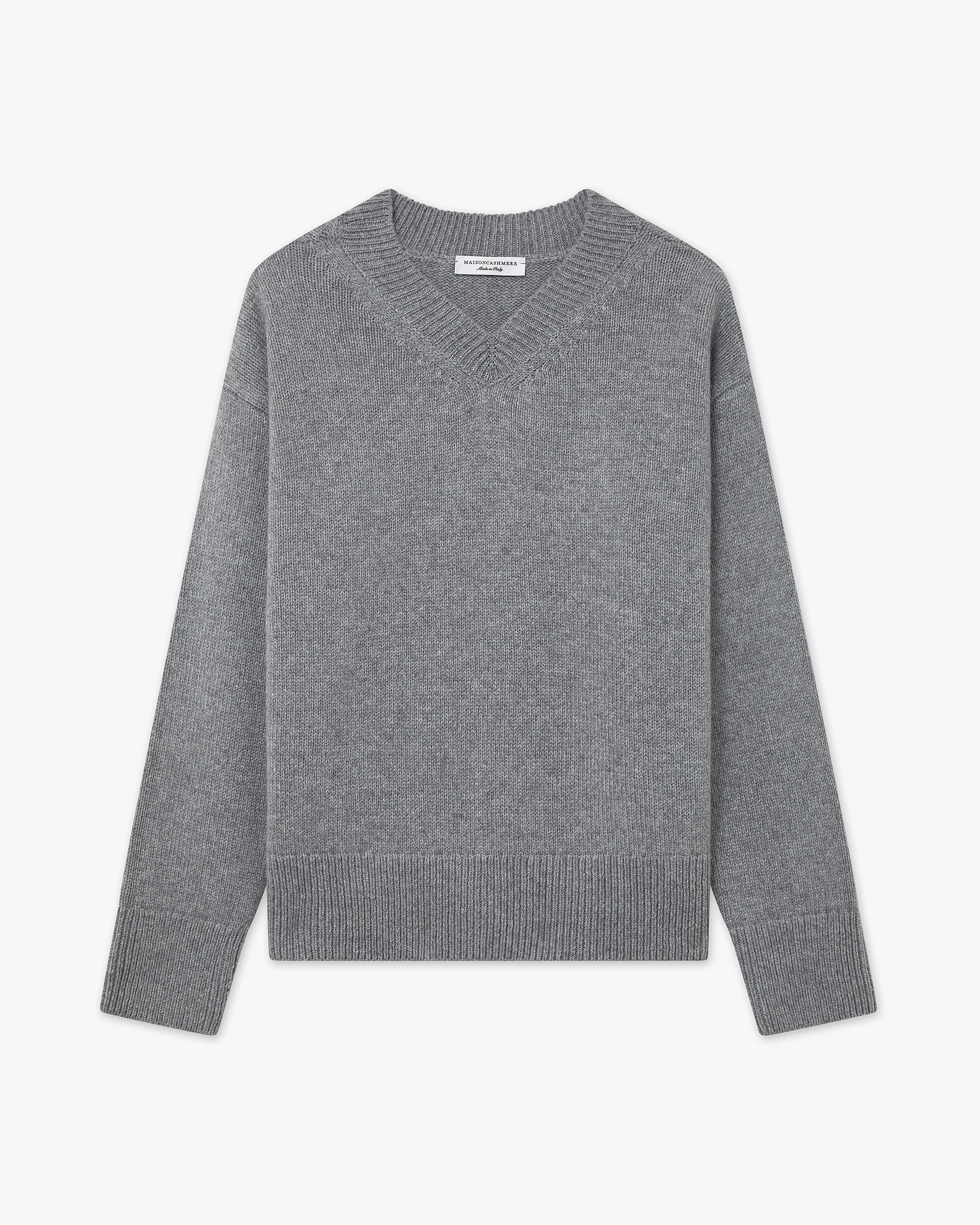 Women's Funes V-Neck Sweater - Grey Merino
