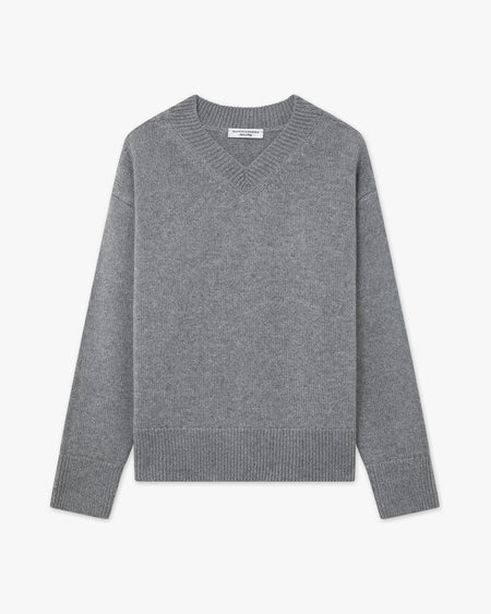 Women's Funes V-Neck Sweater - Grey Merino