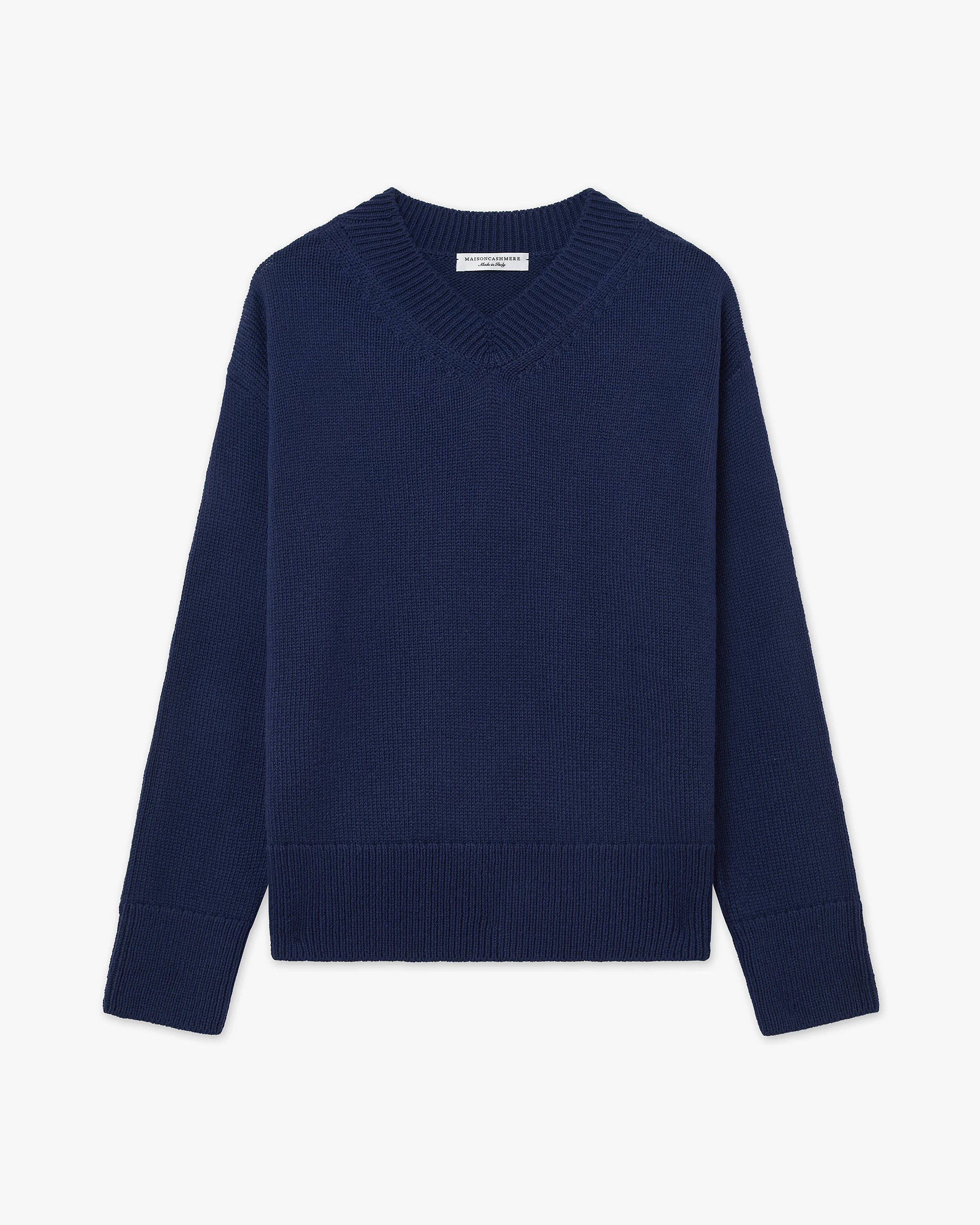 Women's Funes V-Neck Sweater - Blue Merino