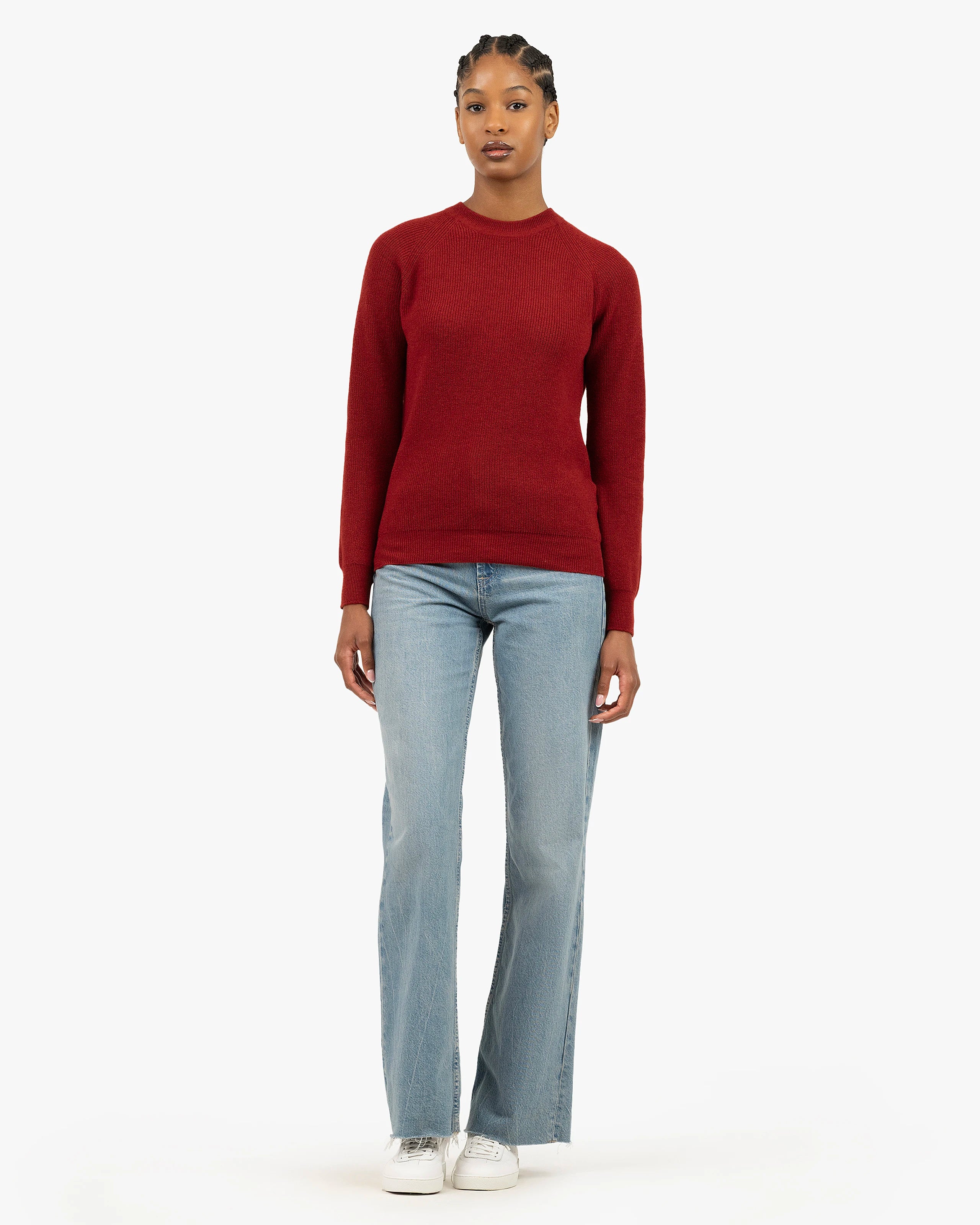 Women's Garisenda Crew Neck Sweater - Red Merino / Cashmere