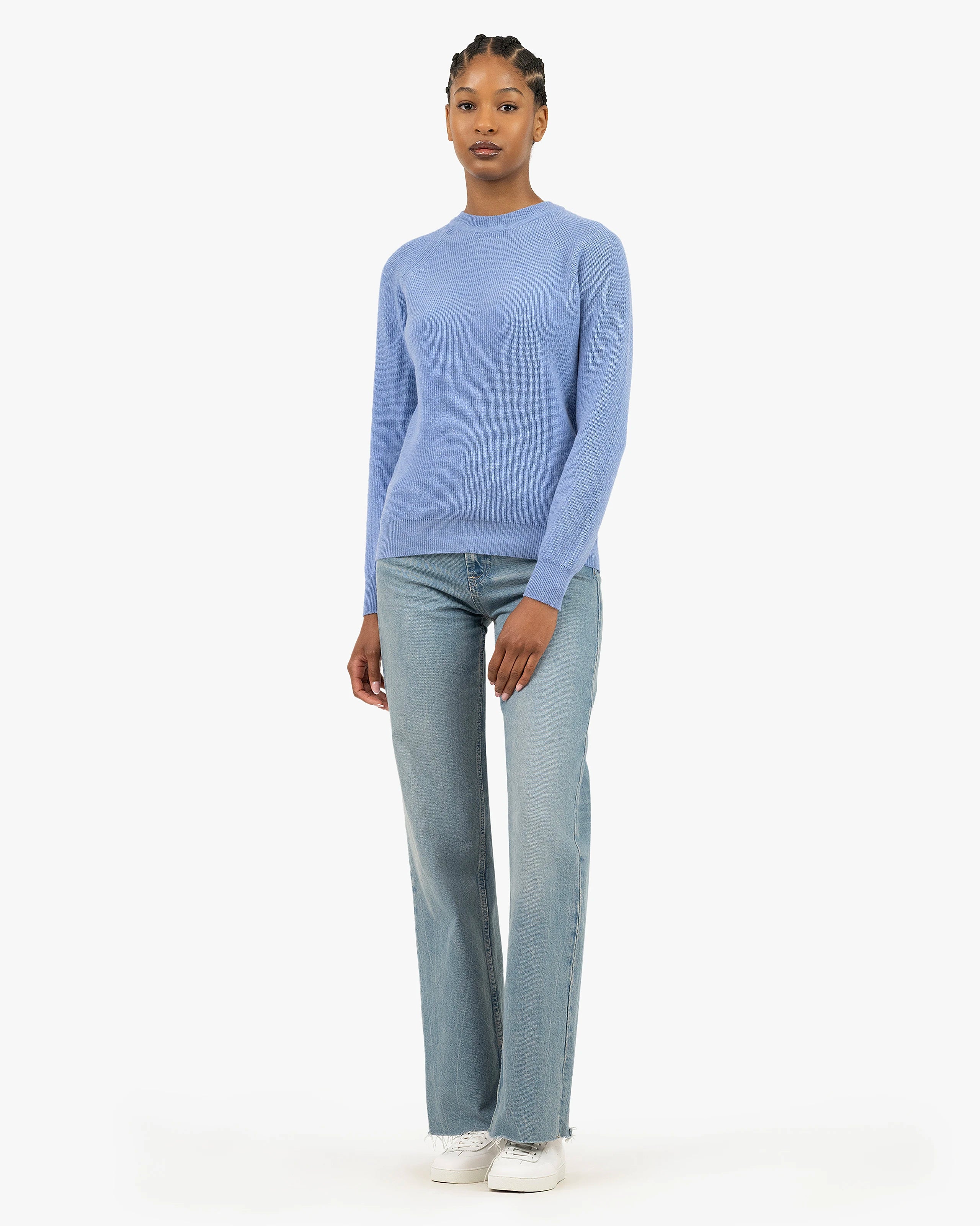 Women's Garisenda Crew Neck Sweater - Blue Merino / Cashmere