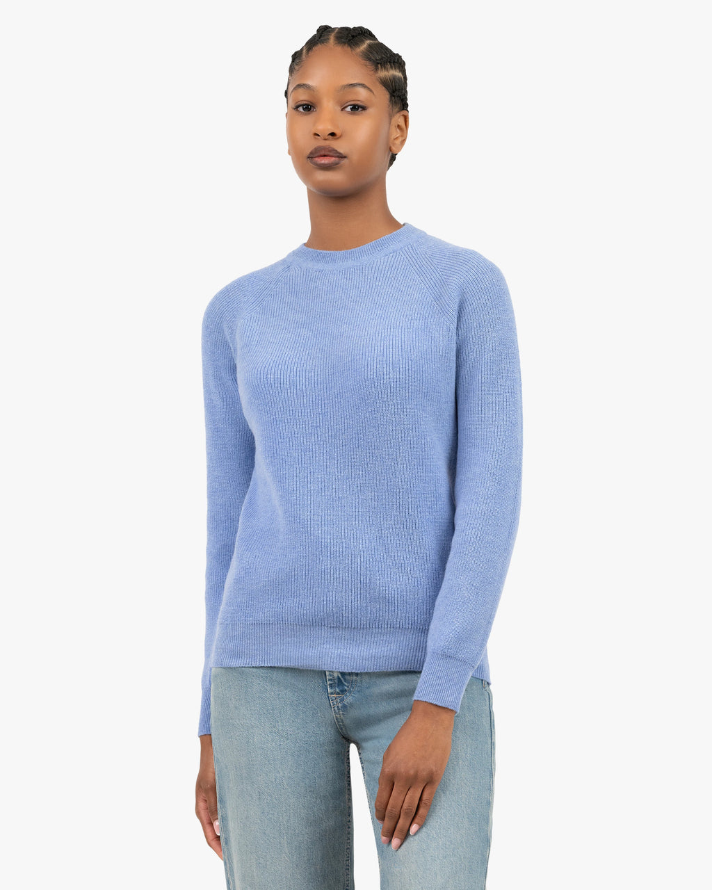 Women's Garisenda Crew Neck Sweater - Blue Merino / Cashmere