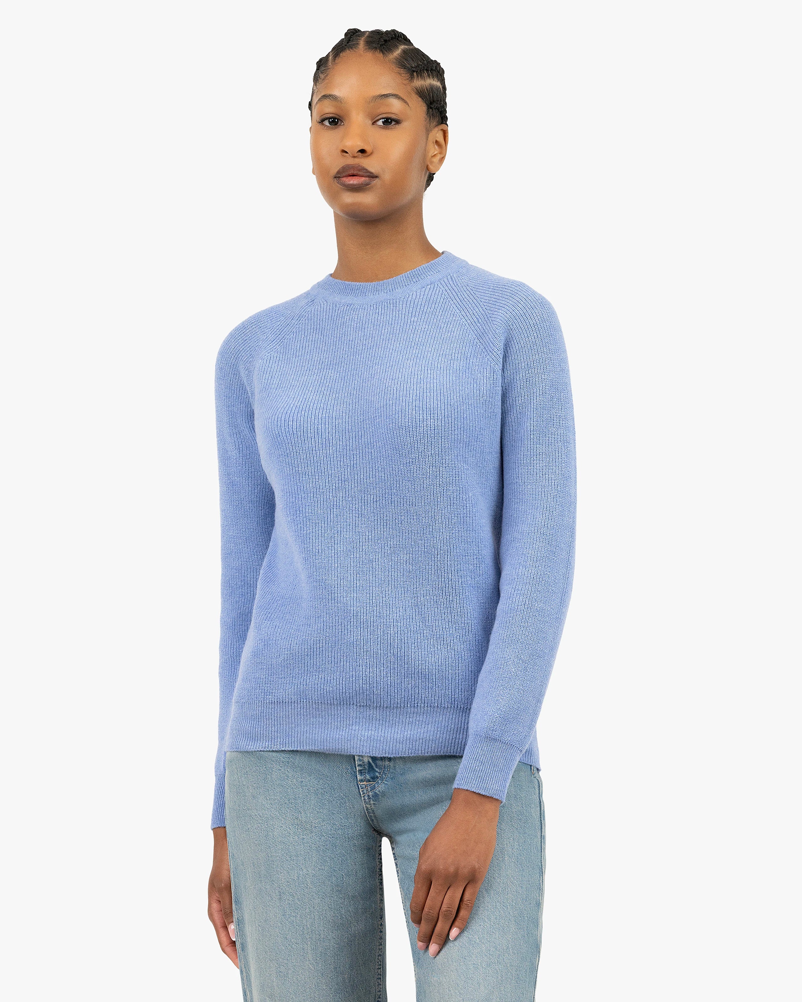 Women's Garisenda Crew Neck Sweater - Blue Merino / Cashmere