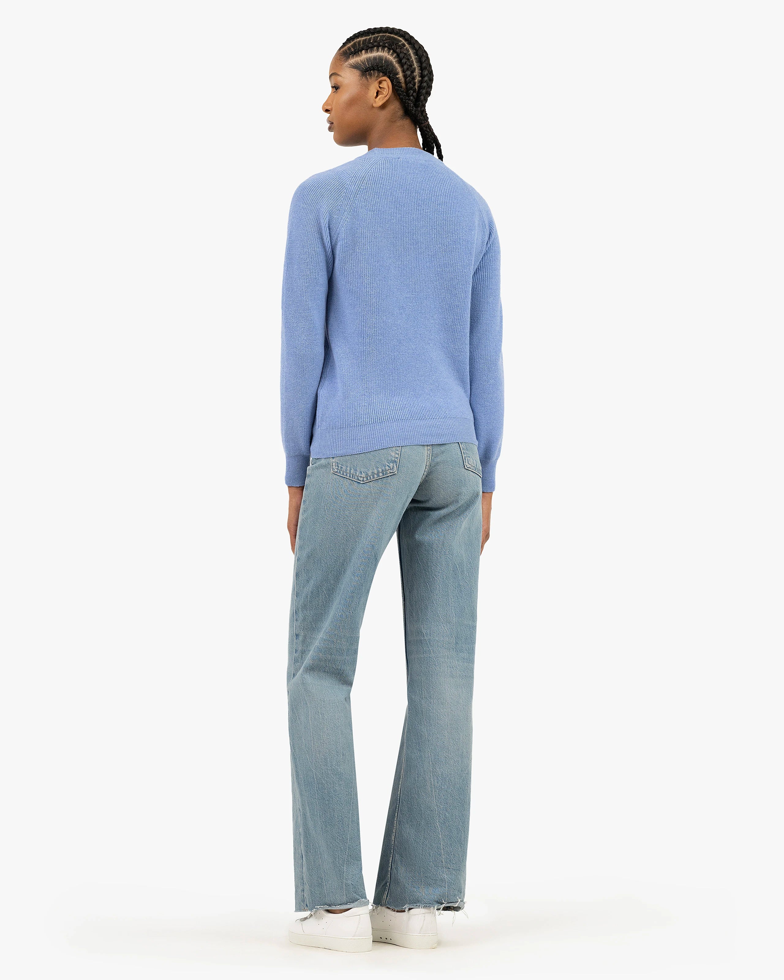 Women's Garisenda Crew Neck Sweater - Blue Merino / Cashmere