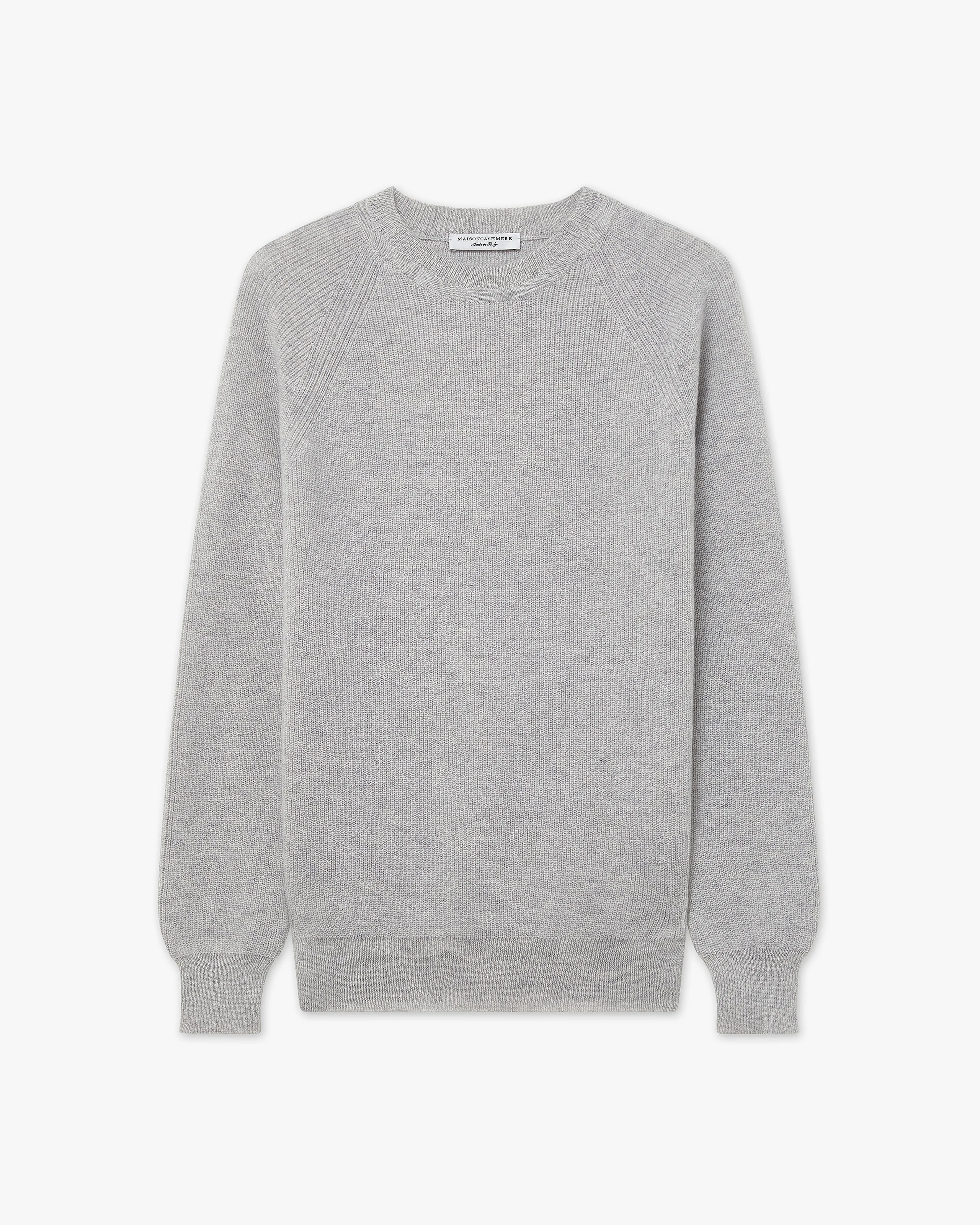 Women's Garisenda Crew Neck Sweater - Light Grey Merino / Cashmere