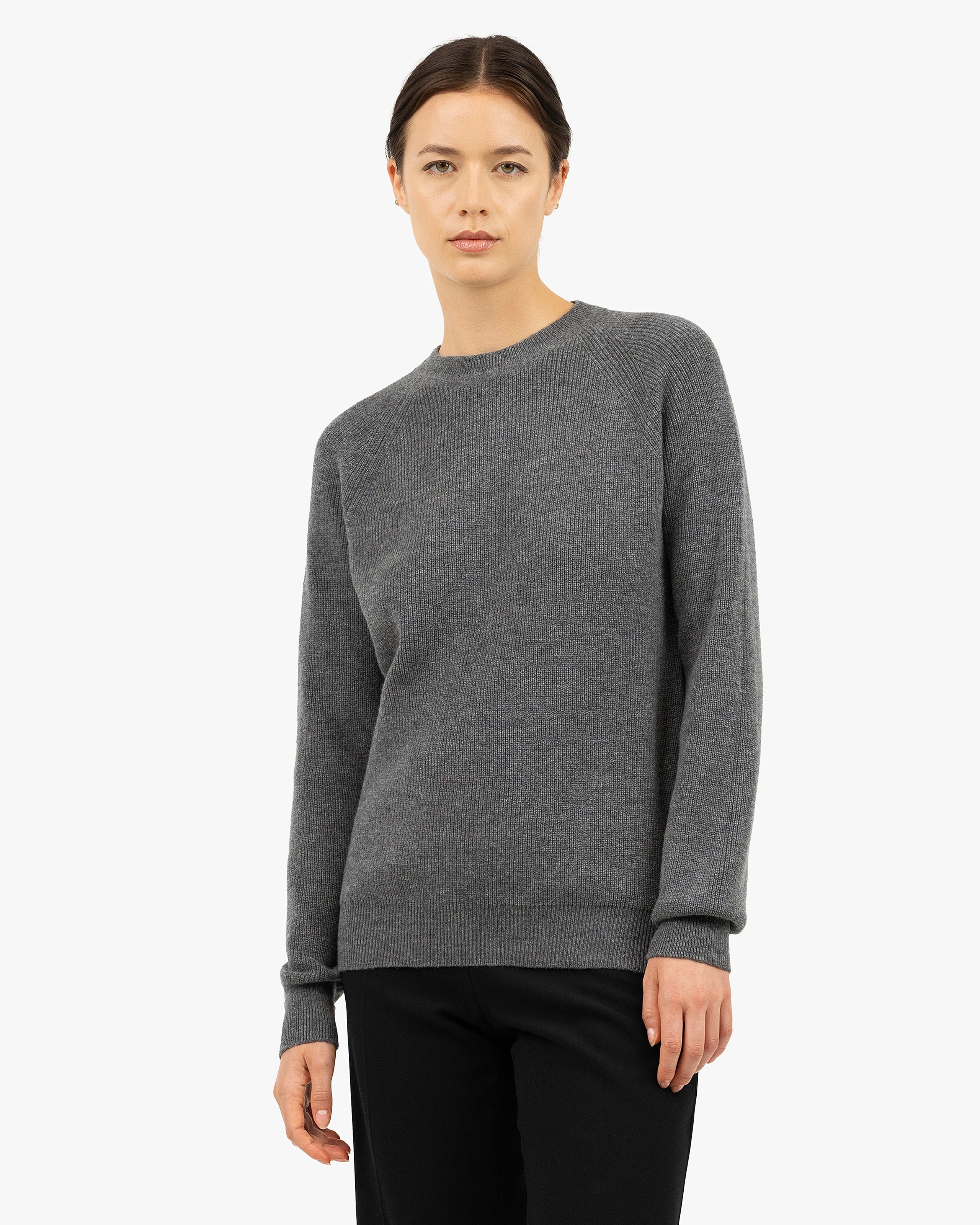 Women's Garisenda Crew Neck Sweater - Medium Grey Merino / Cashmere