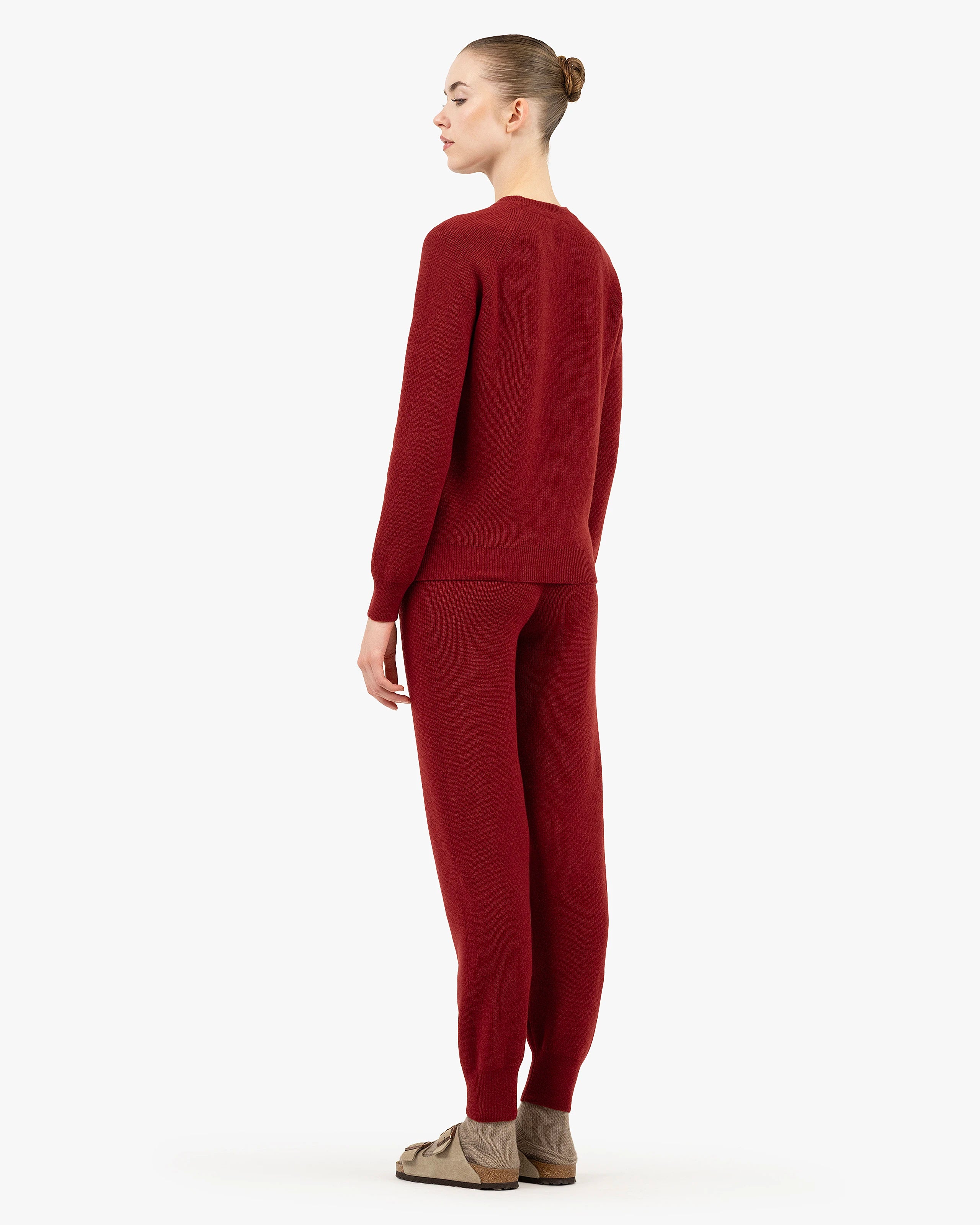 Women's Garisenda Joggers - Red Merino / Cashmere
