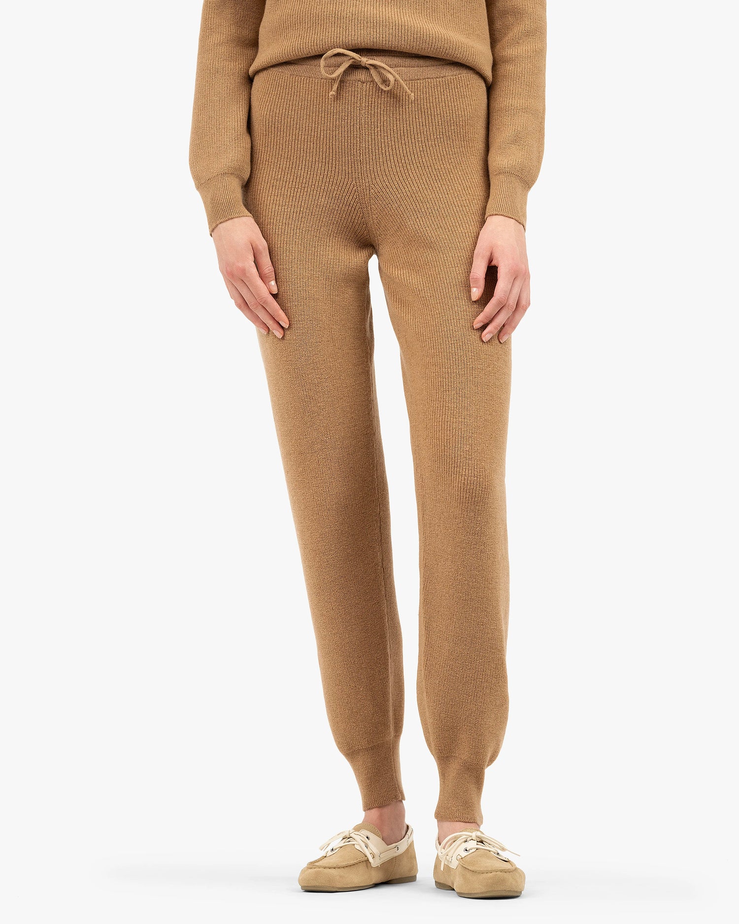 Women's Garisenda Wool-Cashmere Joggers Camel MaisonCashmere