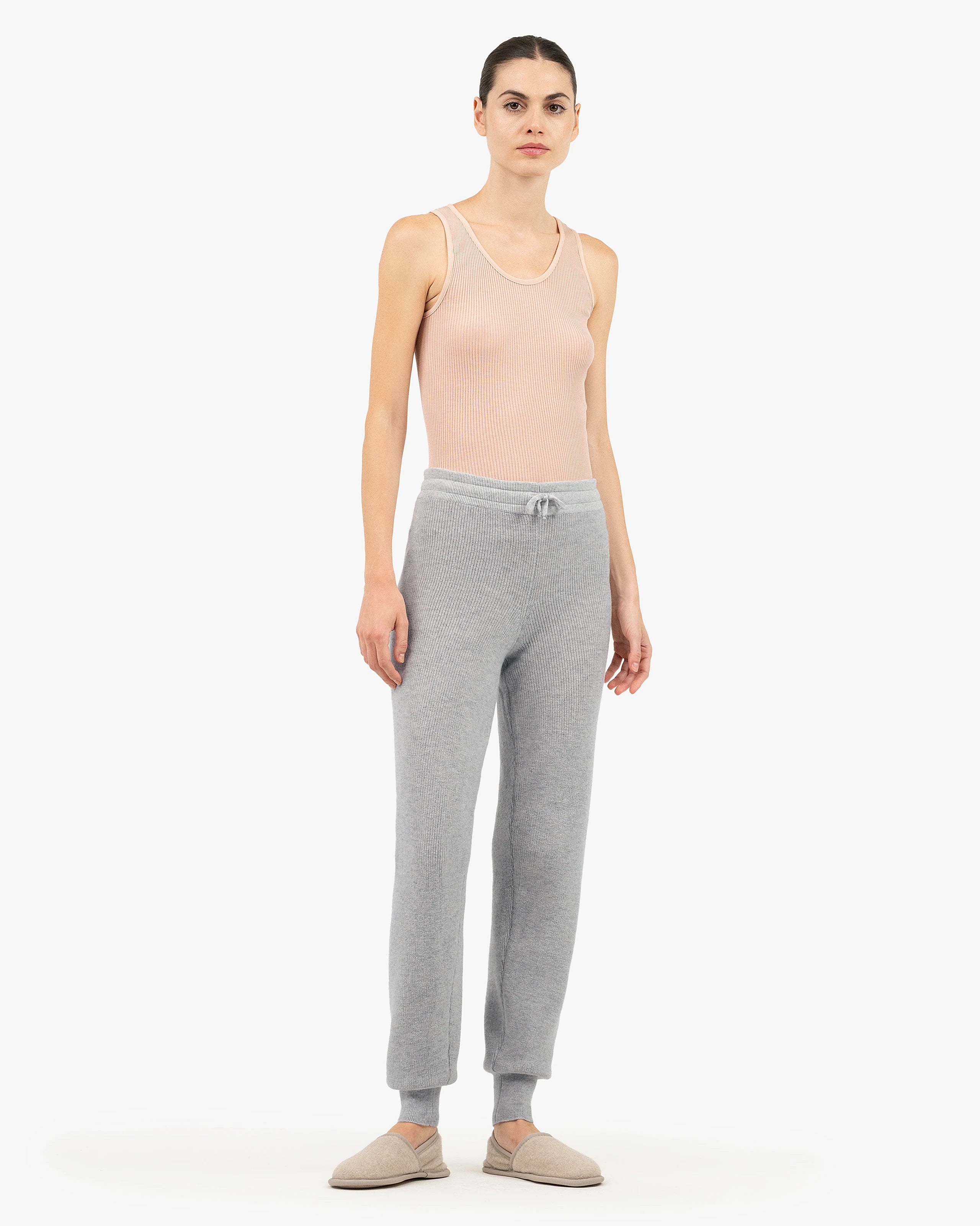 Women's Garisenda Joggers - Light Grey Merino / Cashmere