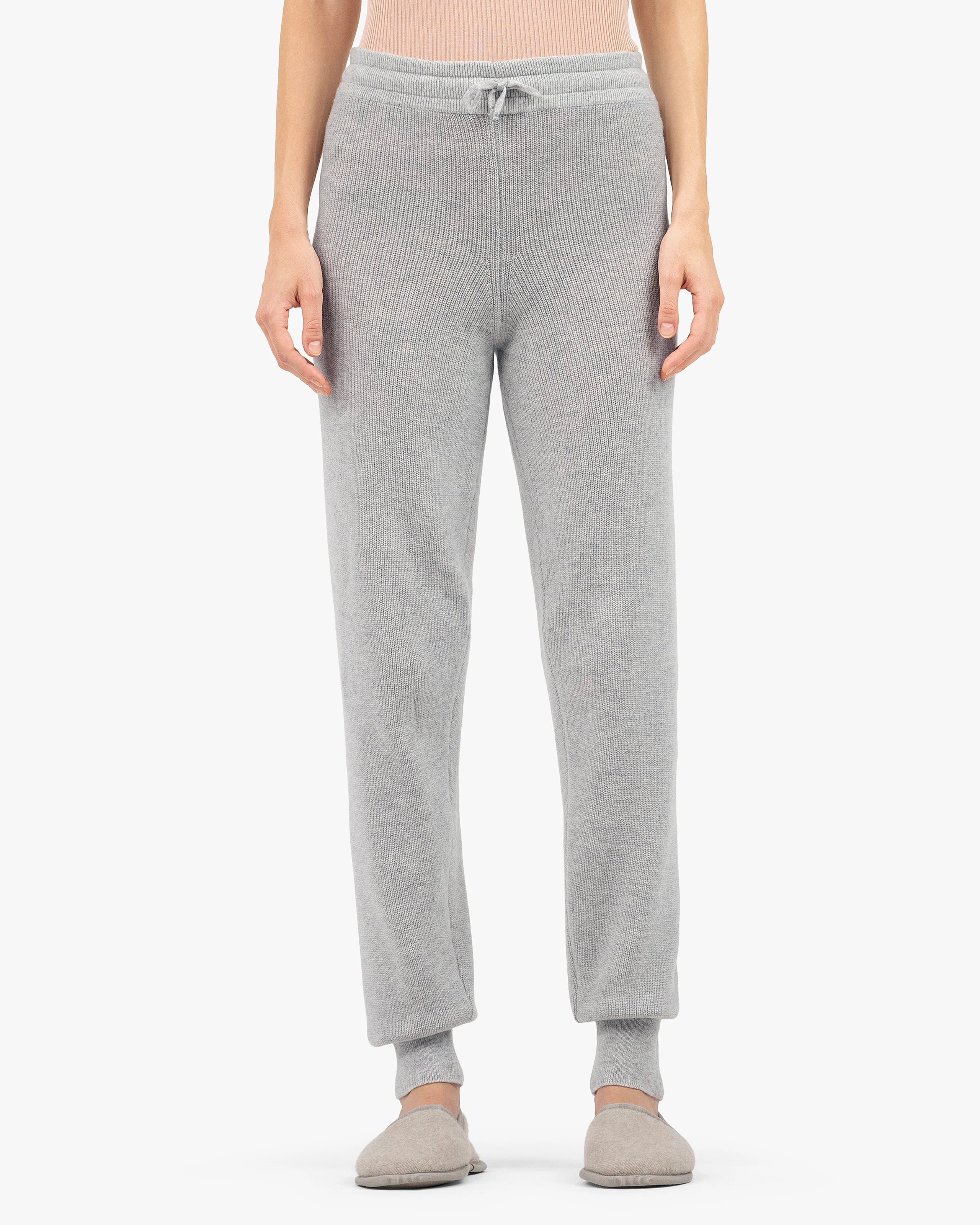 Women's Garisenda Joggers - Light Grey Merino / Cashmere