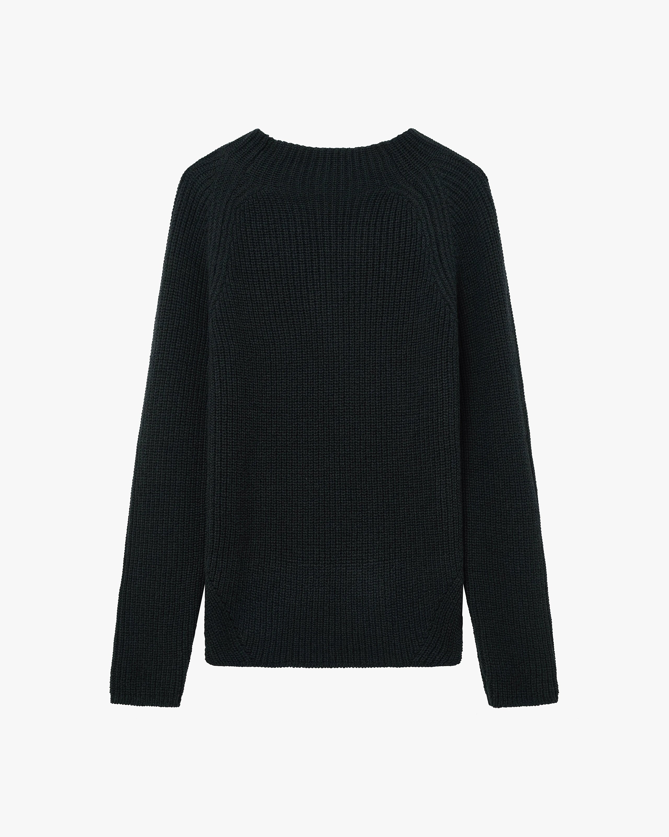 Garisenda Mock Neck Sweater - Black Merino / Cashmere