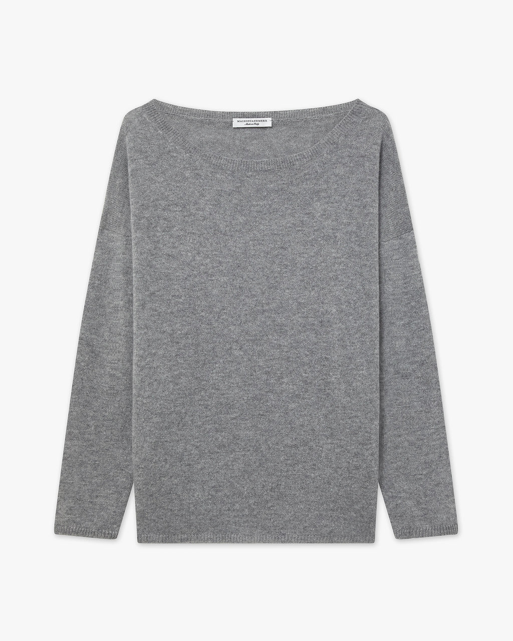 Lightness Boat Neck Sweater - Medium Grey Cashmere
