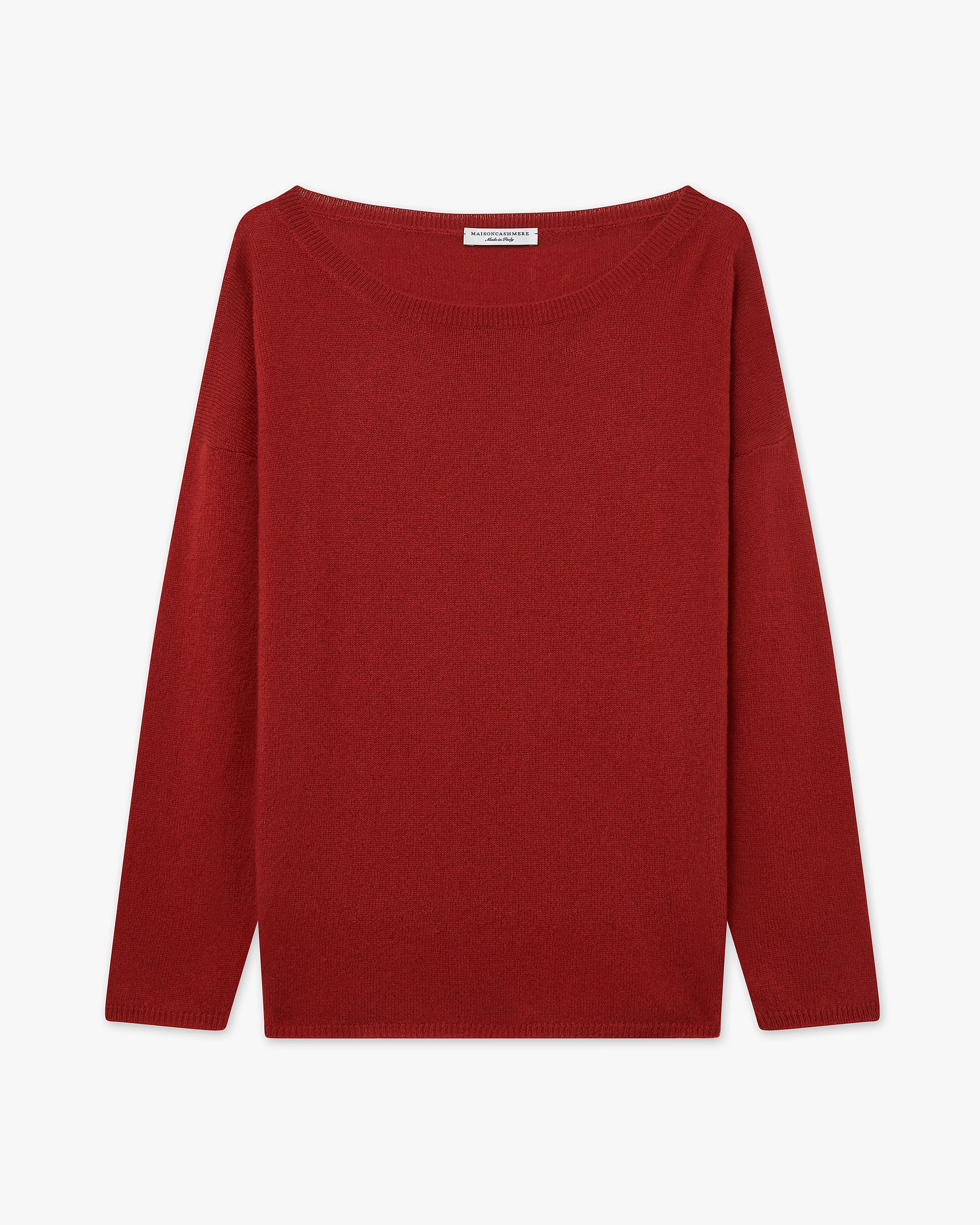 Lightness Boat Neck Sweater - Red Cashmere