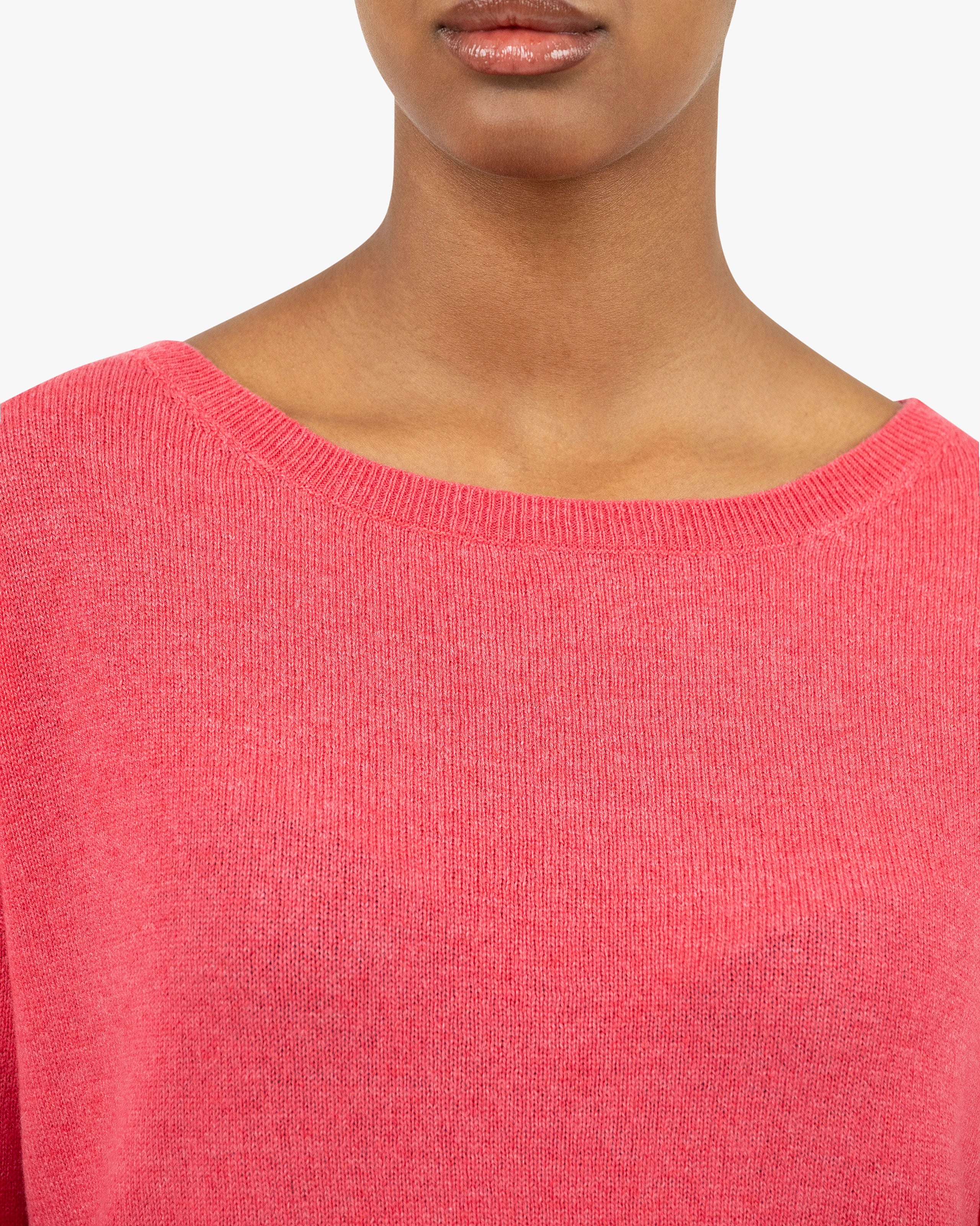 Lightness Boat Neck Sweater - Red Cashmere