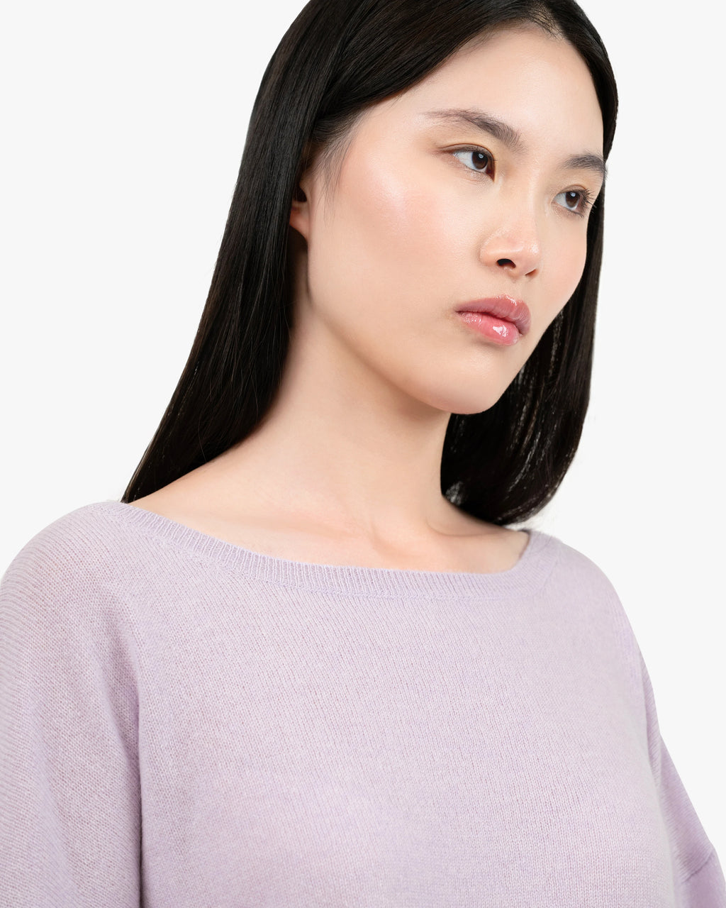 Lightness Boat Neck Sweater - Lilac Cashmere