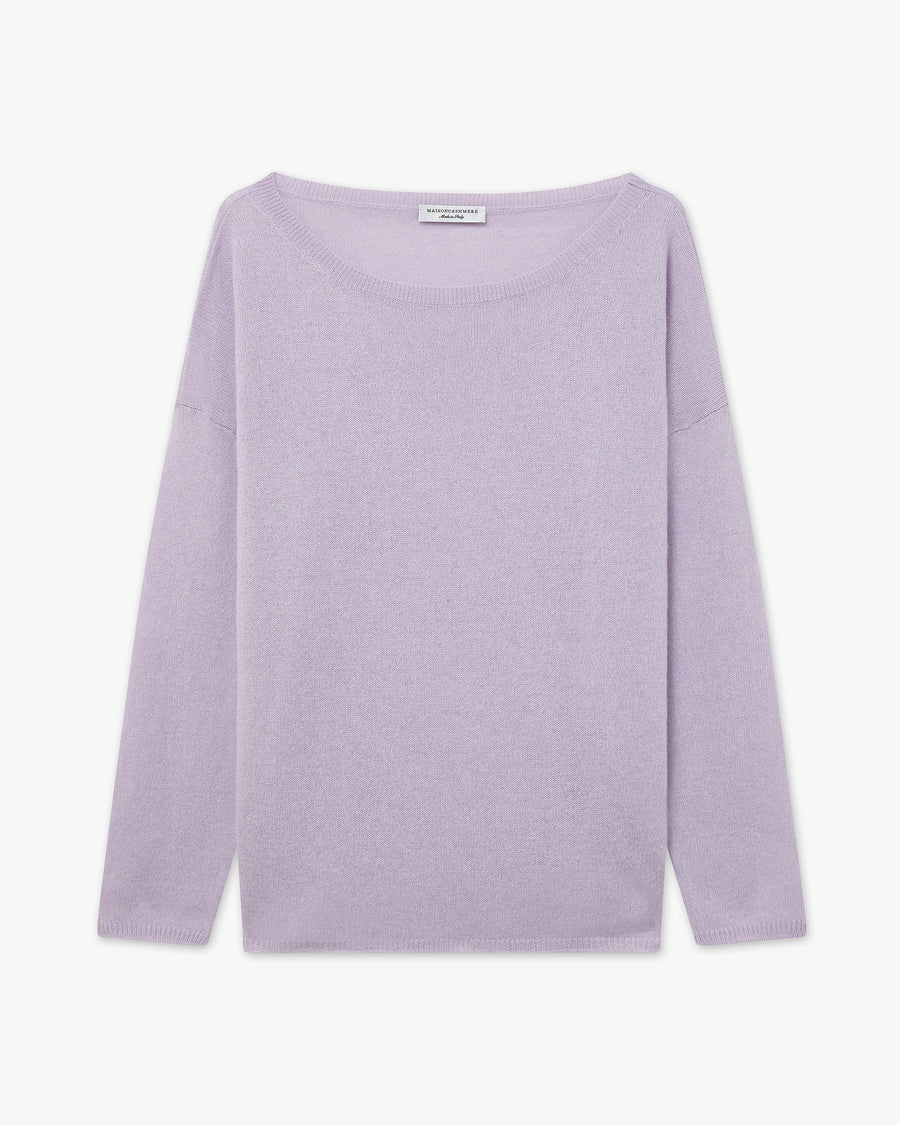 Lightness Boat Neck Sweater - Lilac Cashmere
