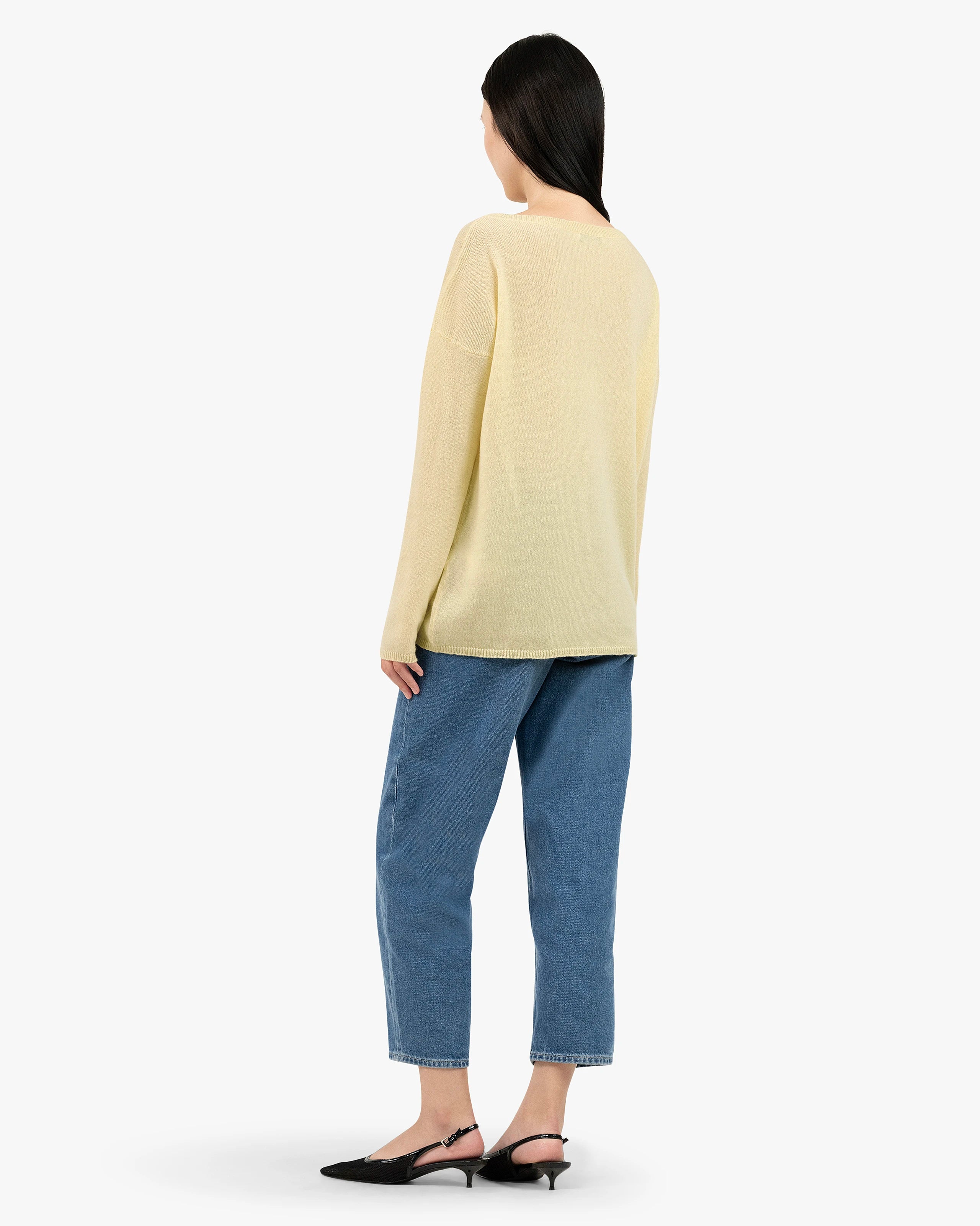 Lightness Boat Neck Sweater - Yellow Cashmere