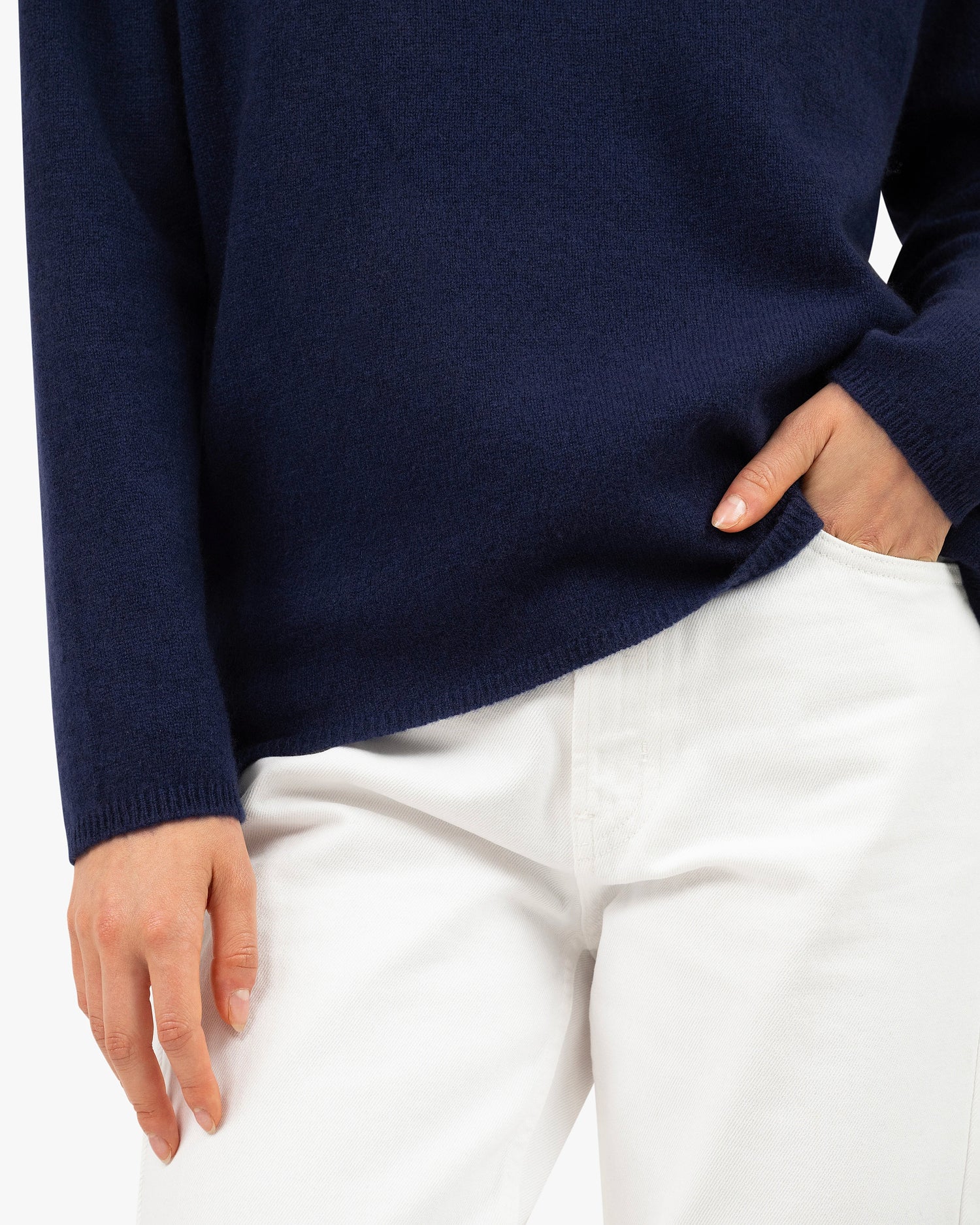 Lightness Boat Neck Sweater - Blue Cashmere