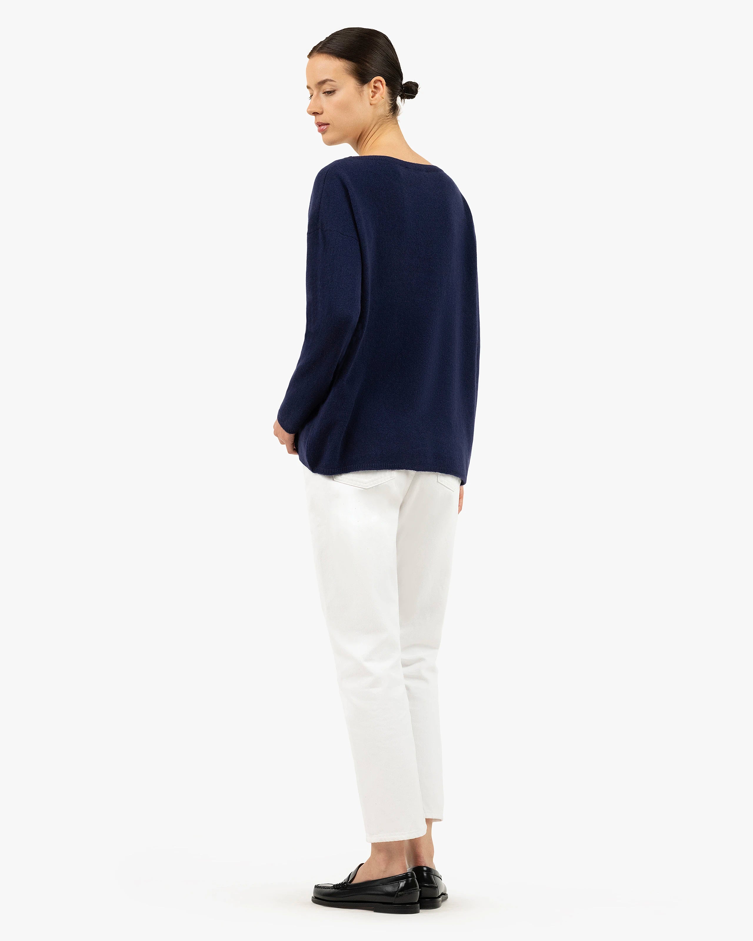 Lightness Boat Neck Sweater - Blue Cashmere